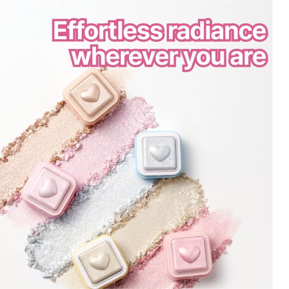 COLORGRAM Milk Bling Heartlighter 01 Peach Heart — Silky Shimmer Highlighter