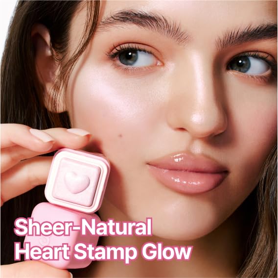 COLORGRAM Milk Bling Heartlighter 01 Peach Heart — Silky Shimmer Highlighter