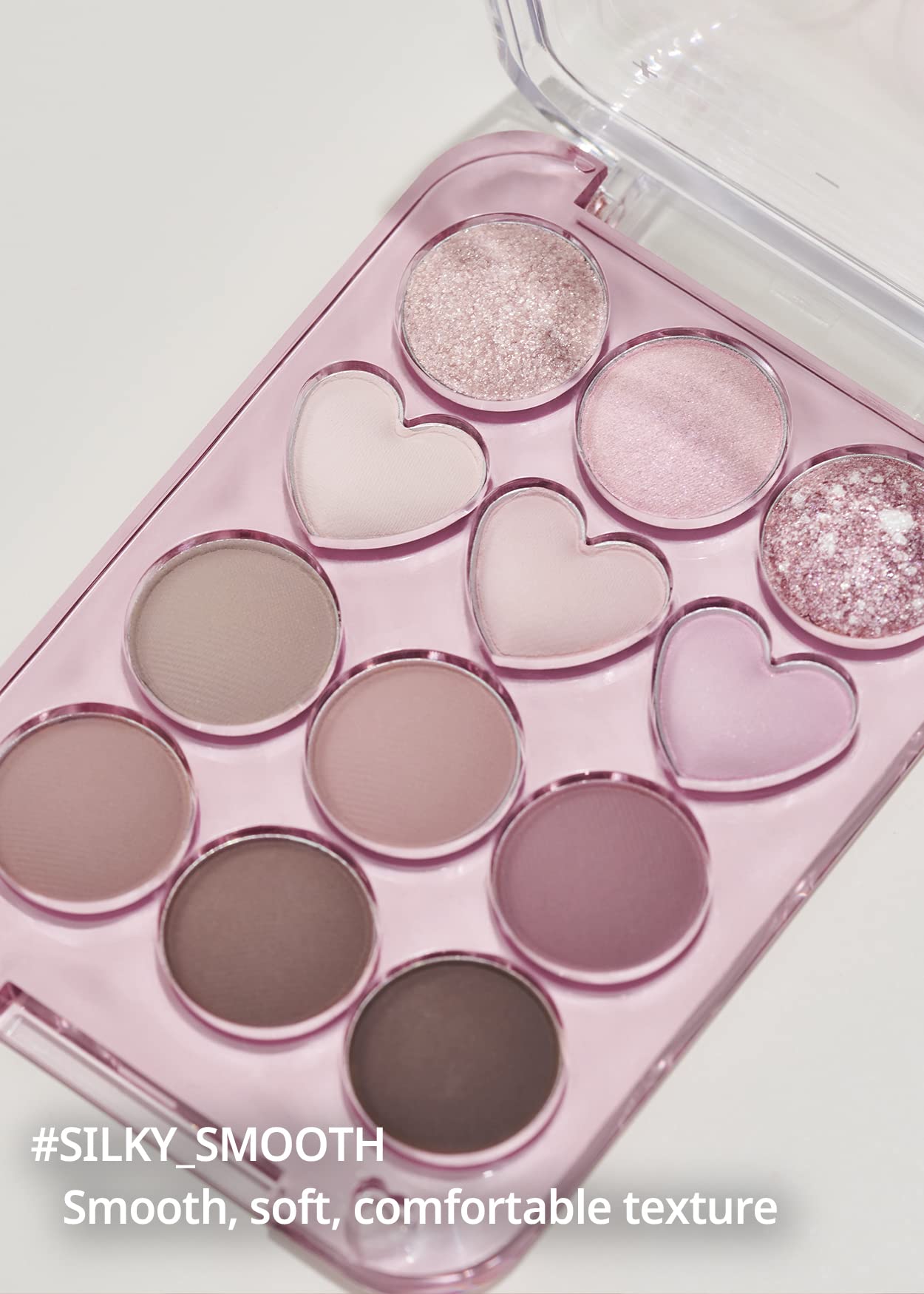 COLORGRAM Pin Point Eyeshadow Palette 03 Pink+Lavender | Ultra-Blendable Matte, Glitter & Shimmer Shades | Calculator Design