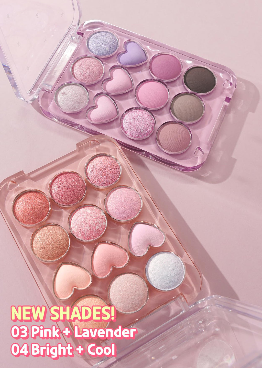 COLORGRAM Pin Point Eyeshadow Palette 03 Pink+Lavender | Ultra-Blendable Matte, Glitter & Shimmer Shades | Calculator Design