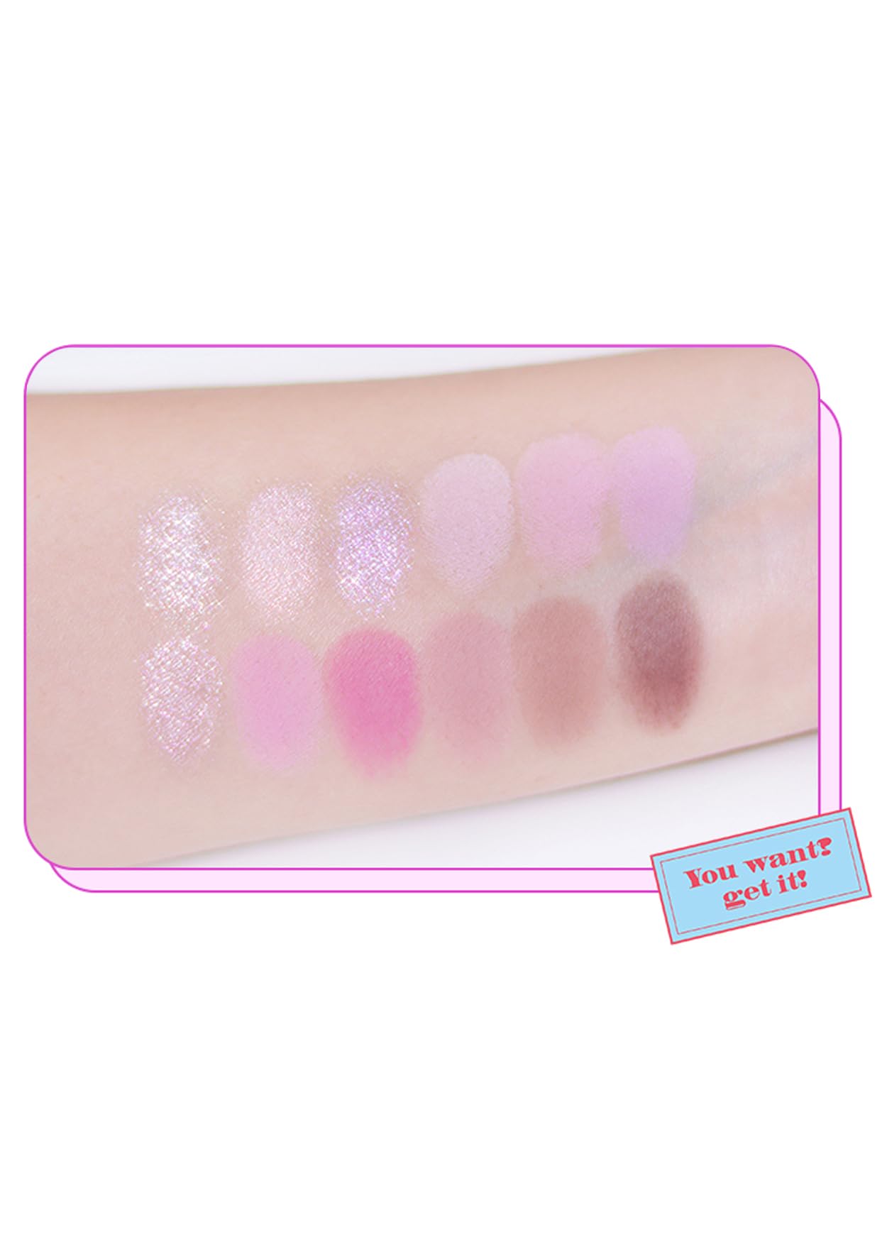 COLORGRAM Pin Point Eyeshadow Palette 03 Pink+Lavender | Ultra-Blendable Matte, Glitter & Shimmer Shades | Calculator Design