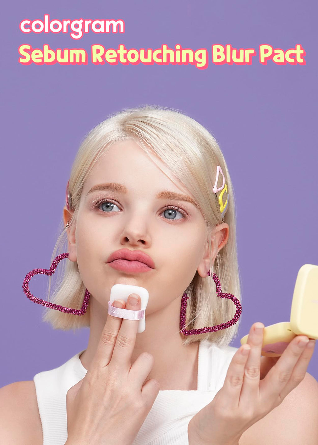 Colorgram Sebum Retouching Blur Pact — Poreless Matte Setting Powder for Normal to Oily Skin
