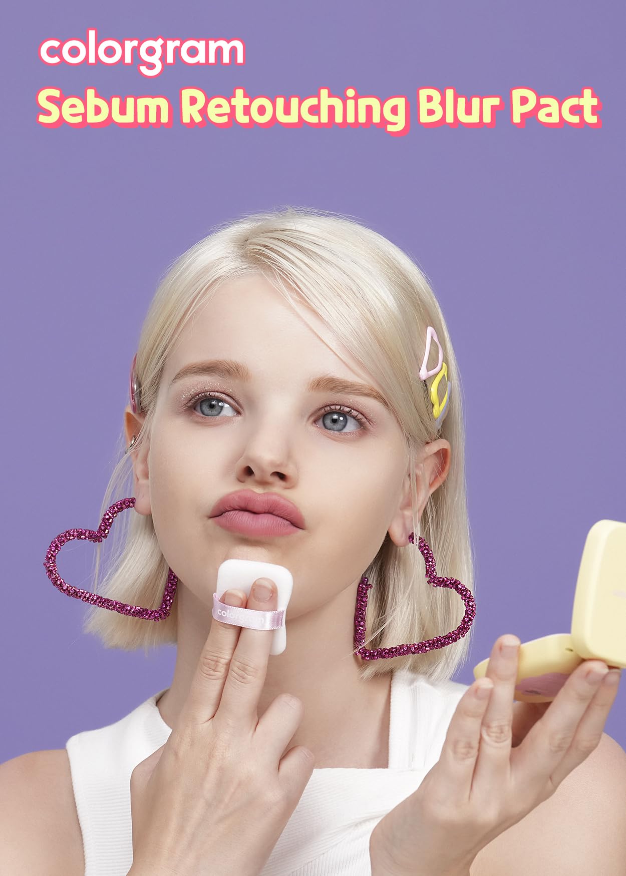 Colorgram Sebum Retouching Blur Pact — Poreless Matte Setting Powder for Normal to Oily Skin