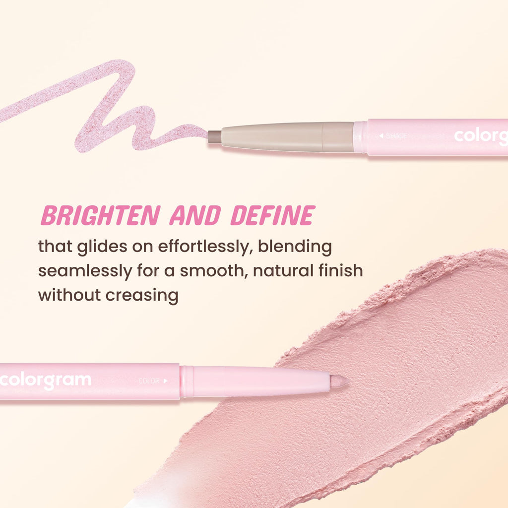 COLORGRAM Under Eye Highlighter Stick 06 Cool Pink – Silky-Smooth, Long-Lasting Contour