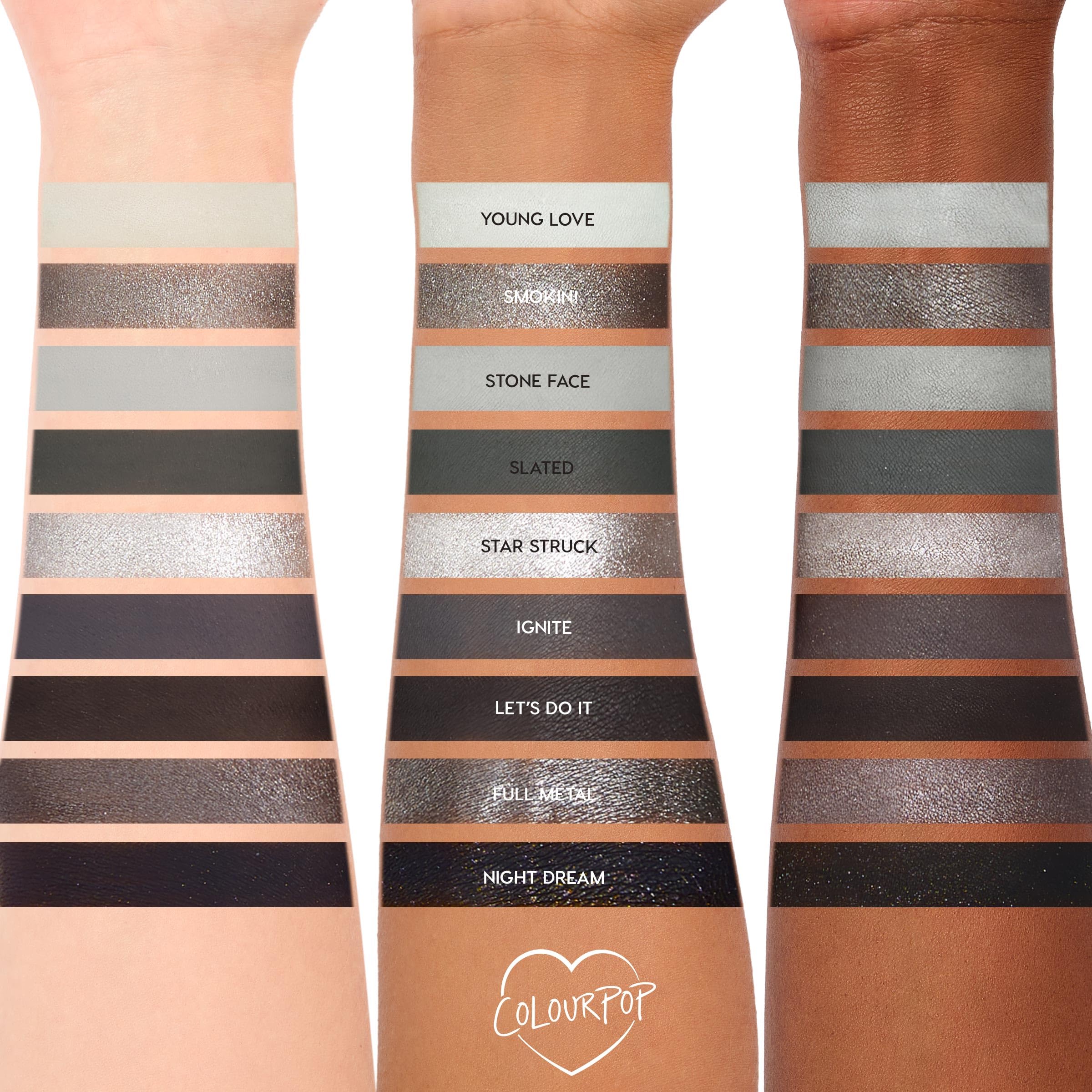 ColourPop Blowin' Smoke Eyeshadow Palette – Silver & Smokey Eye, 0.3 oz