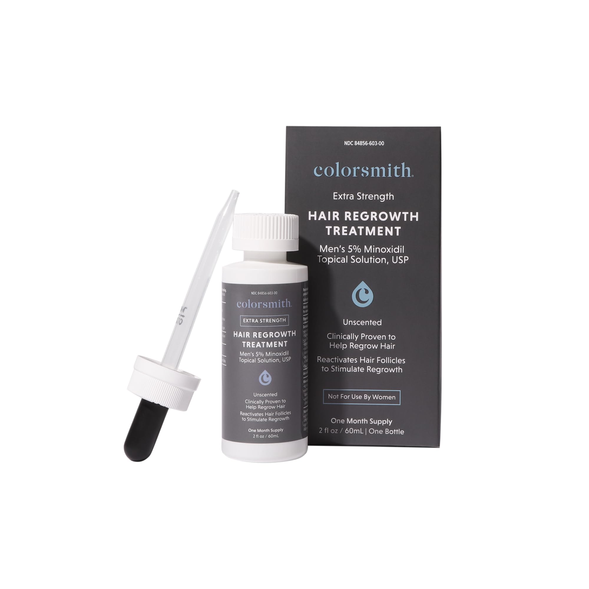 Colorsmith Extra Strength Hair Regrowth Treatment – 5% Minoxidil for Men, Unscented, 2 fl oz