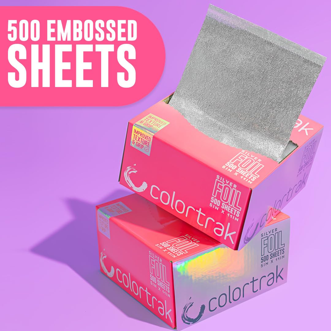 Colortrak Embossed Silver Aluminum Foil Pop-Up Dispenser – 12 Boxes, 6000 Pre-Cut 5x11 Sheets