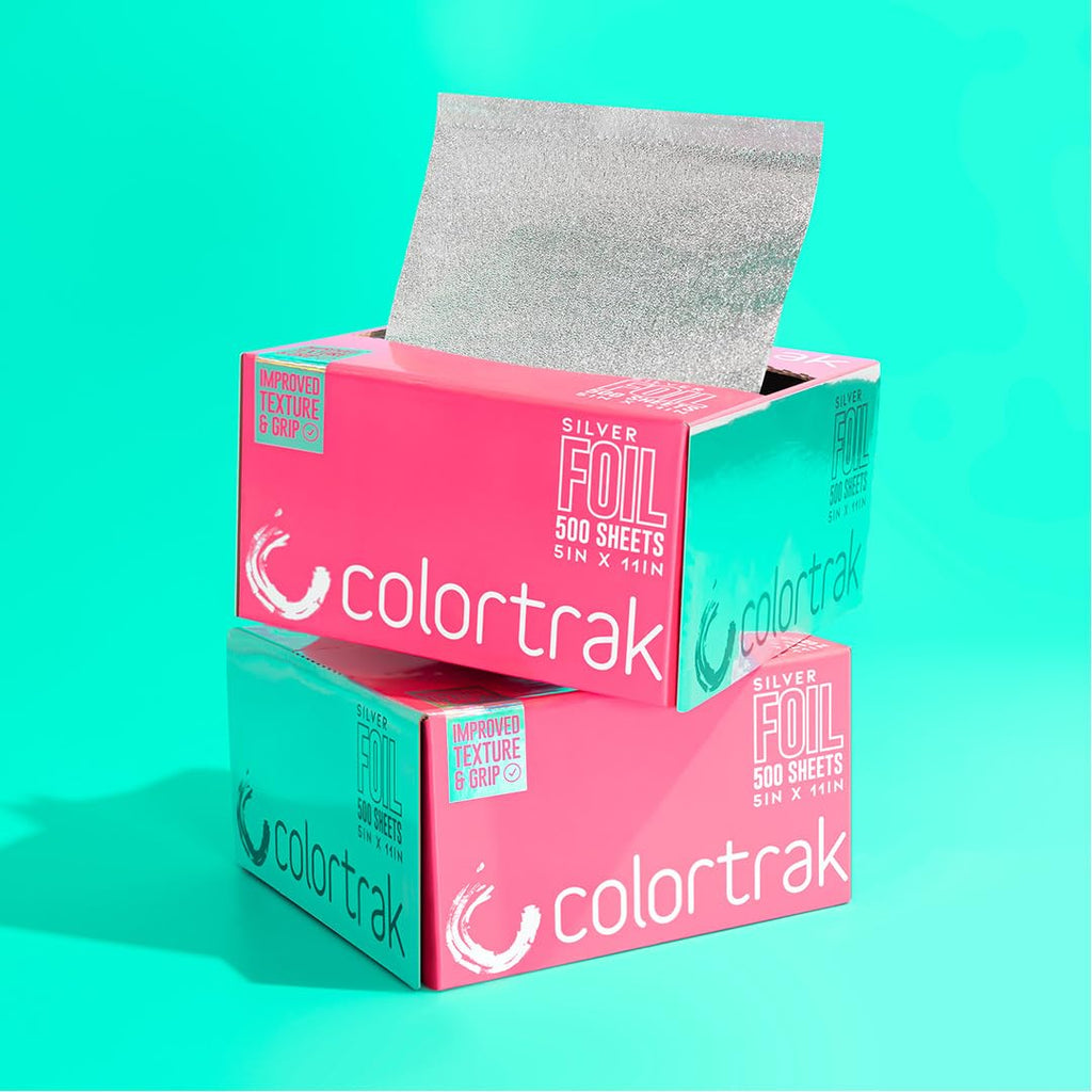 Colortrak Embossed Silver Aluminum Foil Pop-Up Dispenser – 12 Boxes, 6000 Pre-Cut 5x11 Sheets