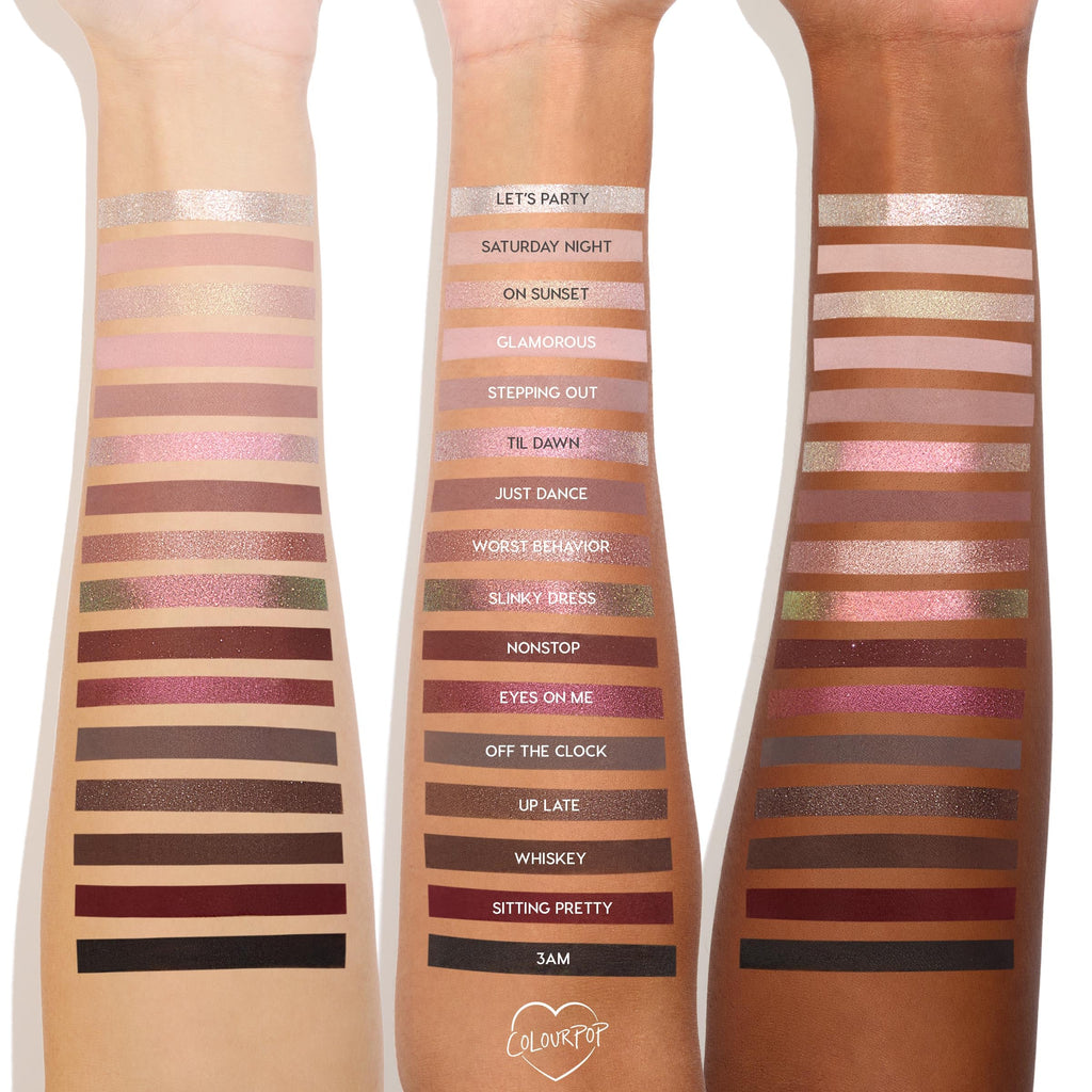 ColourPop After Hours Eyeshadow Palette – Smoky Mauve Matte, Metallic & Glitter Finishes