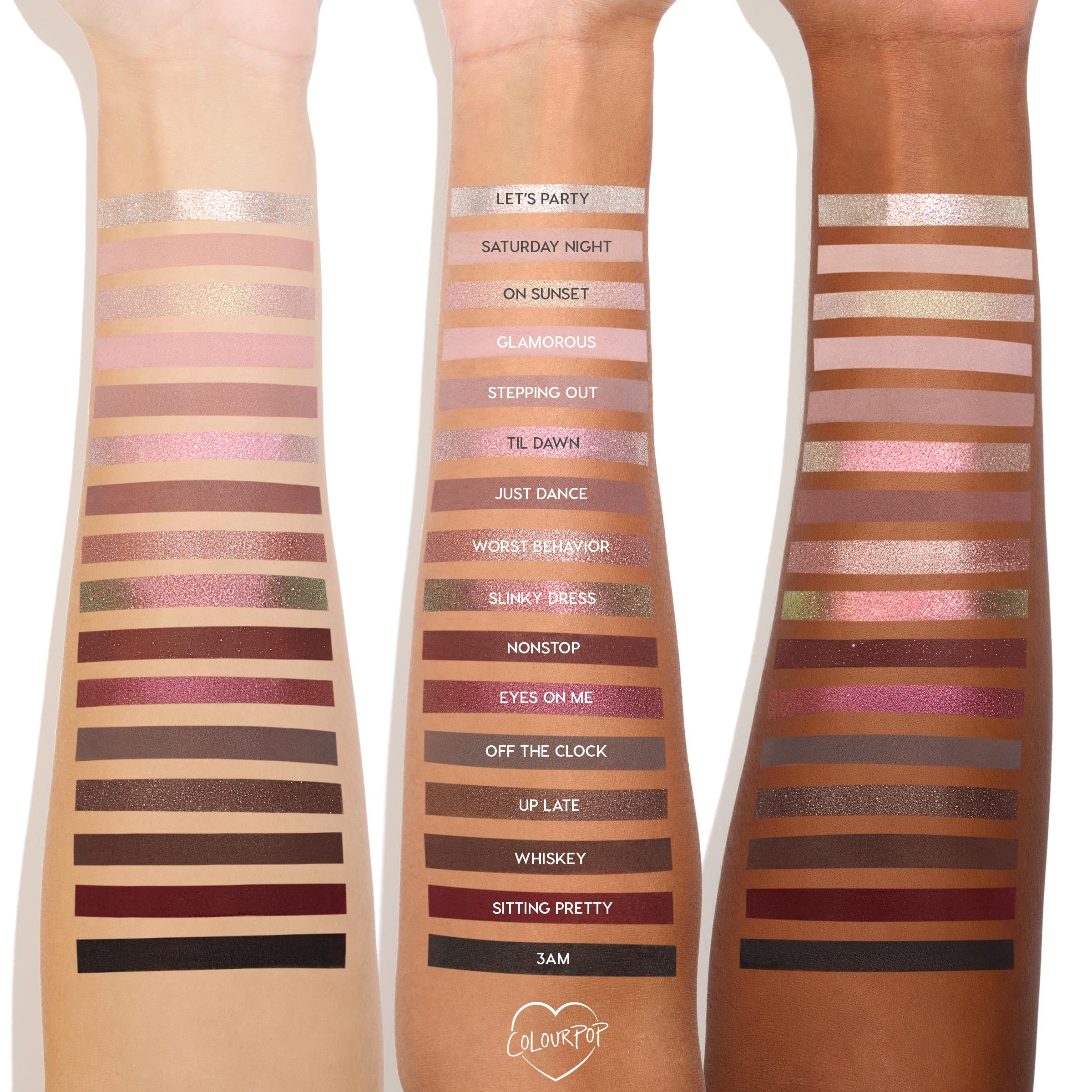 ColourPop After Hours Eyeshadow Palette – Smoky Mauve Matte, Metallic & Glitter Finishes