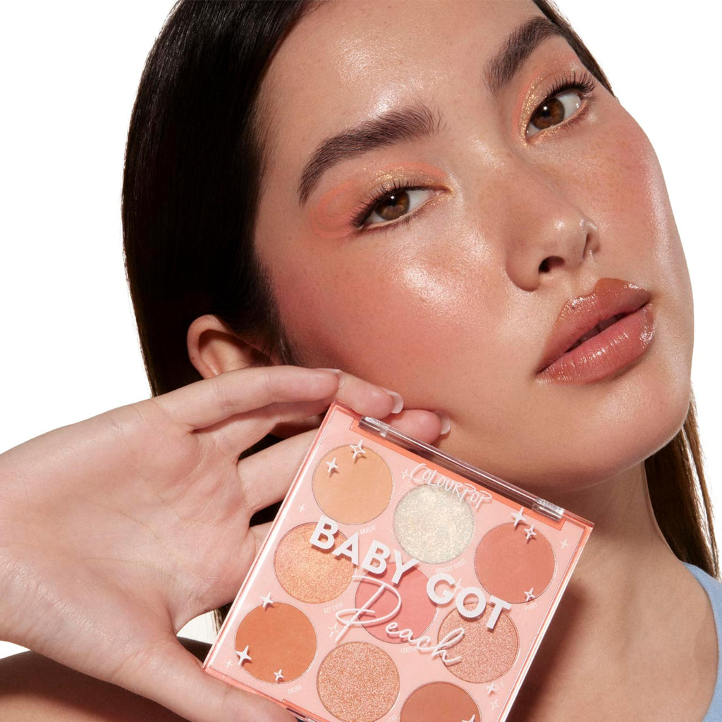 ColourPop Baby Got Peach Eyeshadow Palette – Orange & Coral (9 Sh shades) Matte, Metallic & Glitter – 0.3 oz