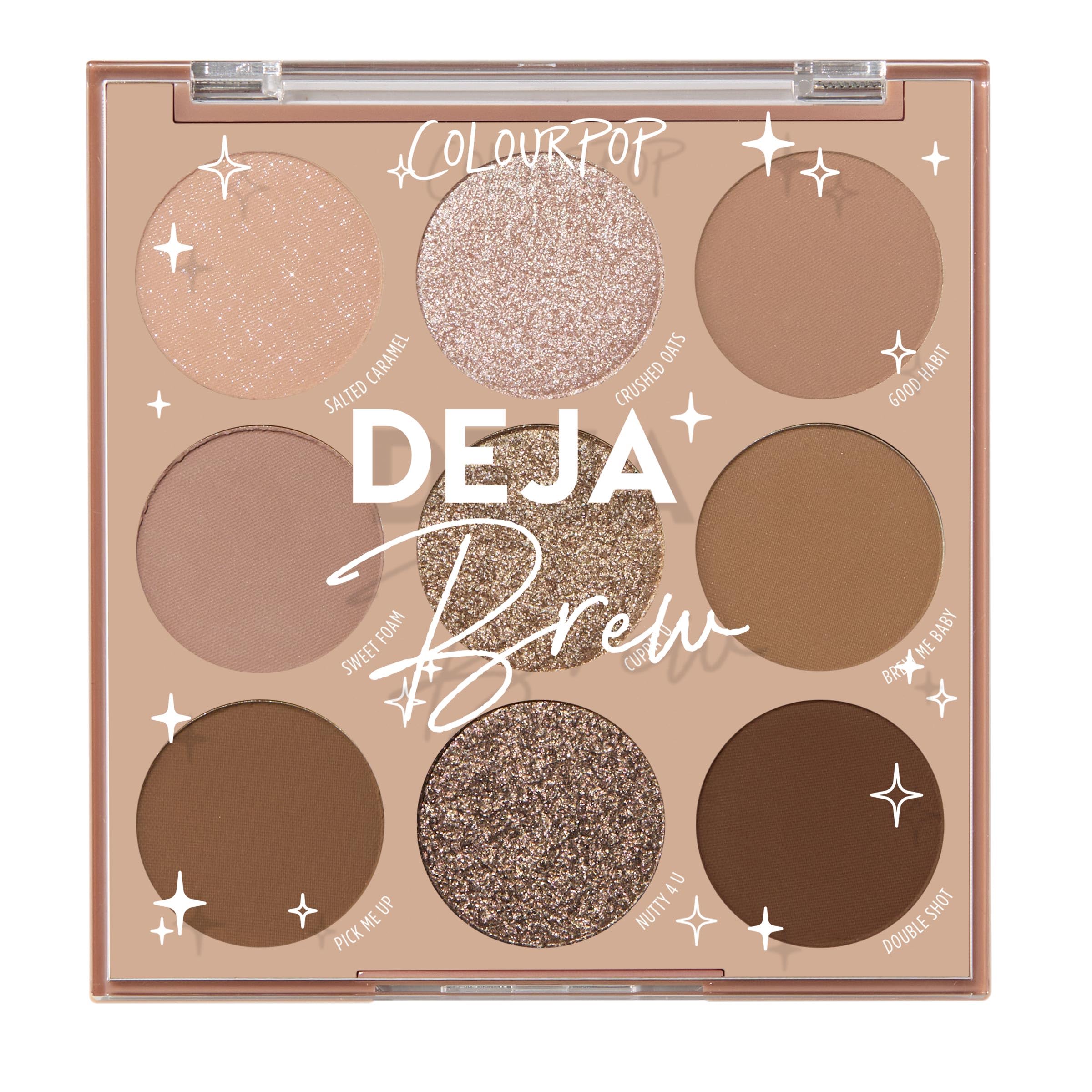 ColourPop Deja Brew Eyeshadow Palette – Cool-Toned Nude Shades, Matte & Metallic Finishes