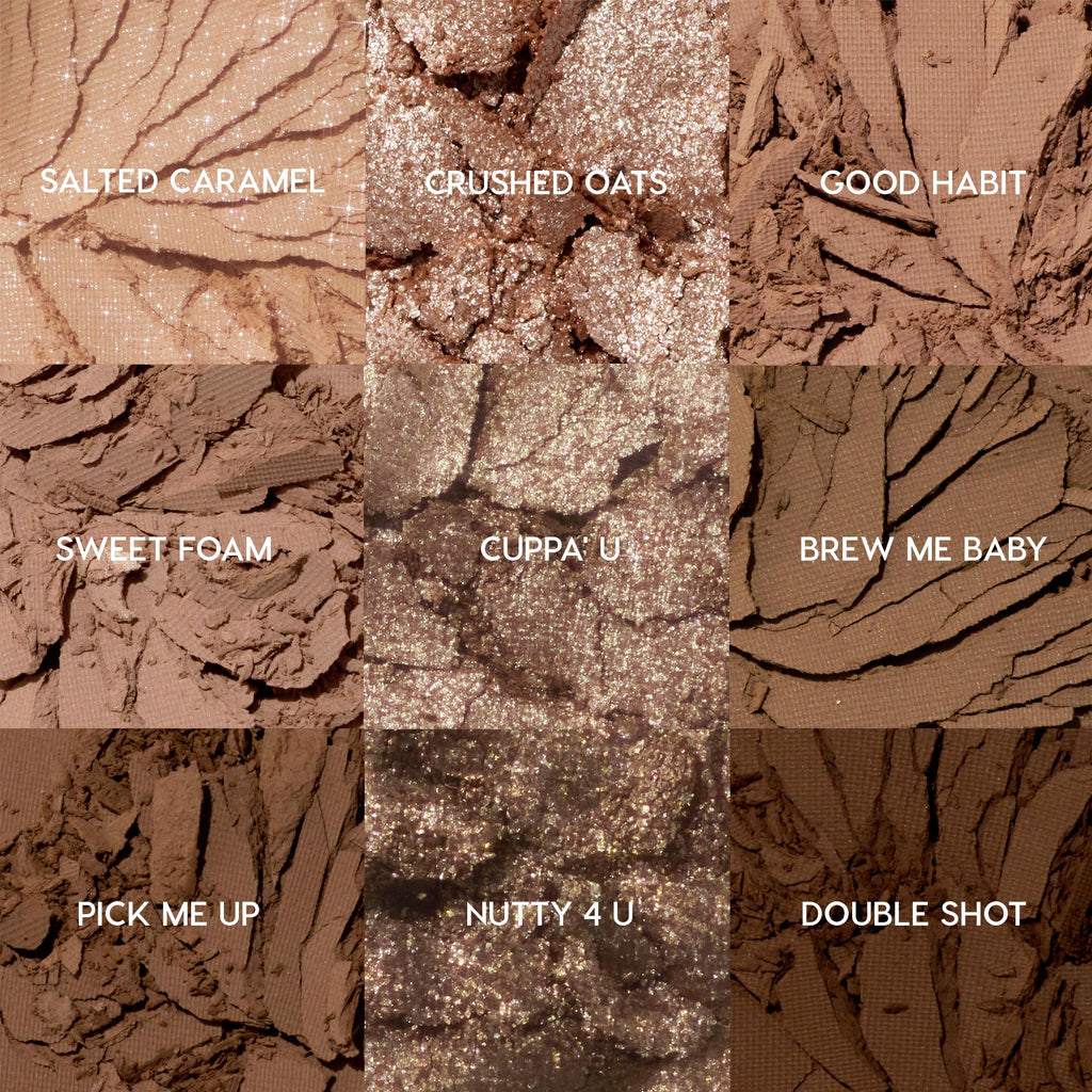ColourPop Deja Brew Eyeshadow Palette – Cool-Toned Nude Shades, Matte & Metallic Finishes