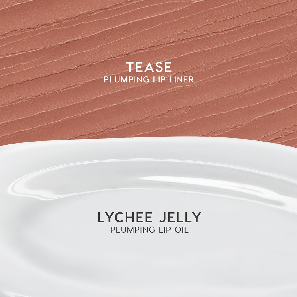 ColourPop Double the Juiciness Plumping Lip Liner & Oil Duo – Tease & Lychee Jelly (2 Count) | Non-Sticky Shine