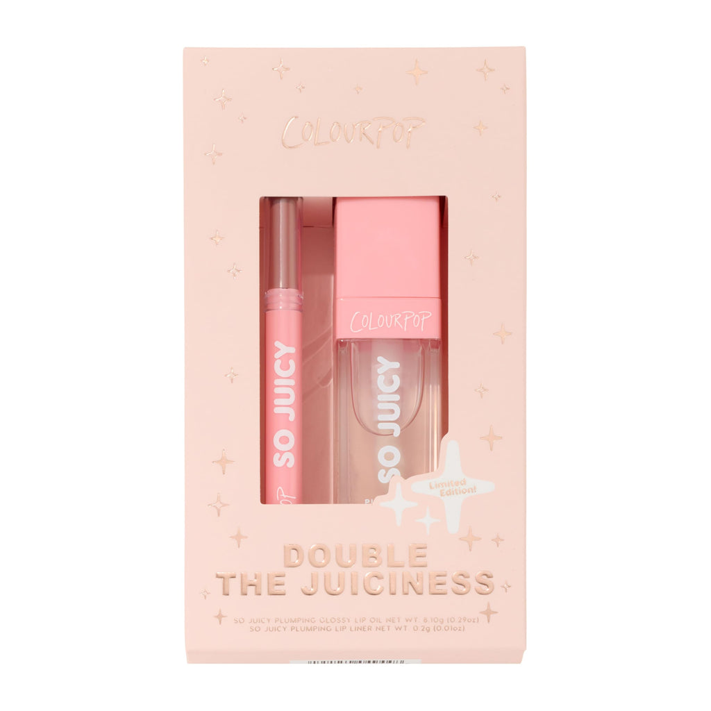 ColourPop Double the Juiciness Plumping Lip Liner & Oil Duo – Tease & Lychee Jelly (2 Count) | Non-Sticky Shine