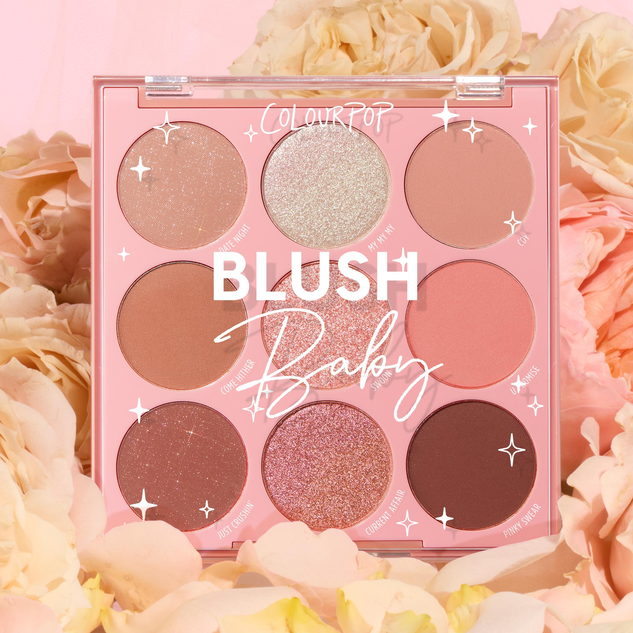ColourPop Eyeshadow Palette Blush Baby – Multi-Finish Eye Makeup (Matte, Metallic, Matte Sparkle & Glitter) Long-Wearing