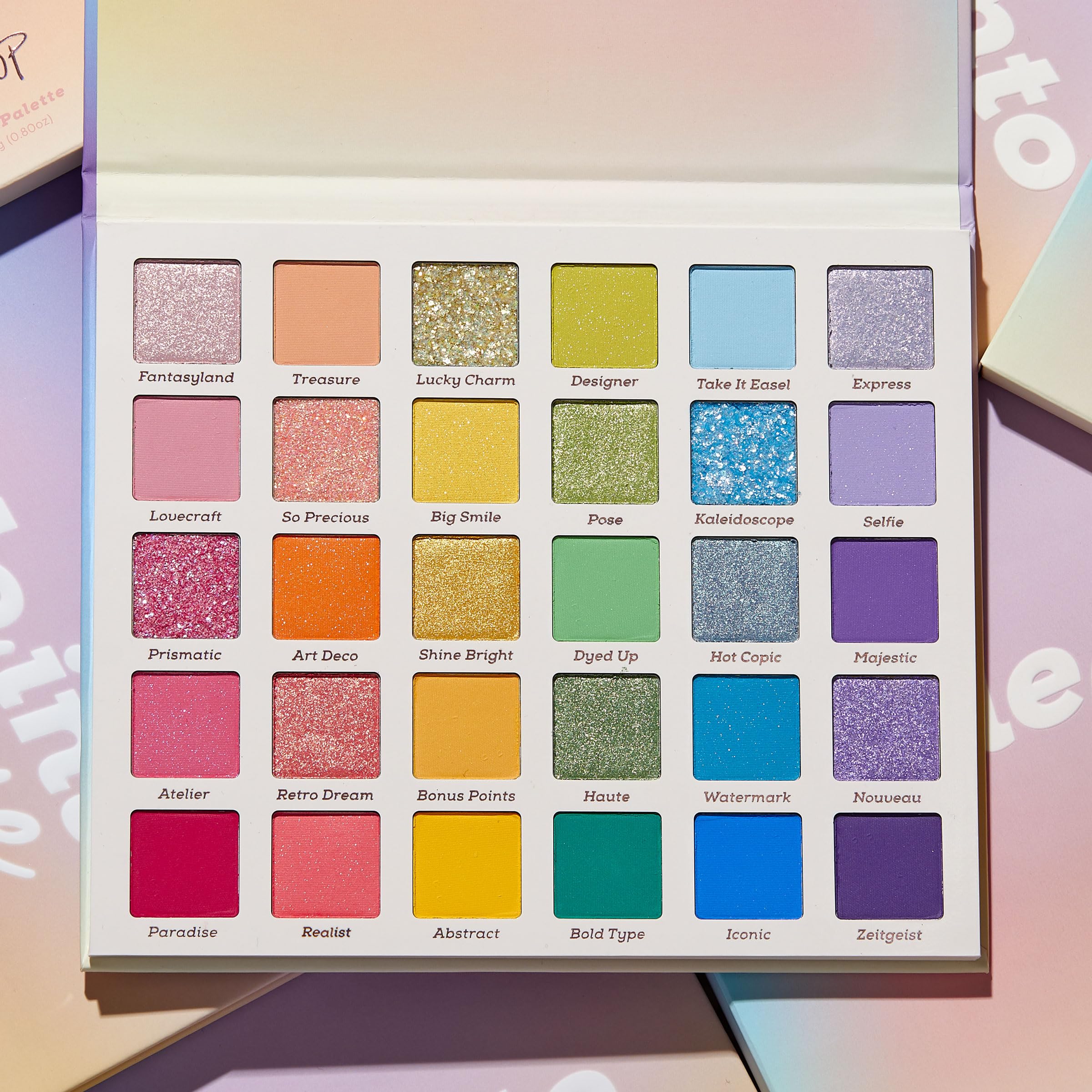 ColourPop Fade Into Hue Eyeshadow Palette – Matte, Metallic & Glitter Finishes, Long-Wearing