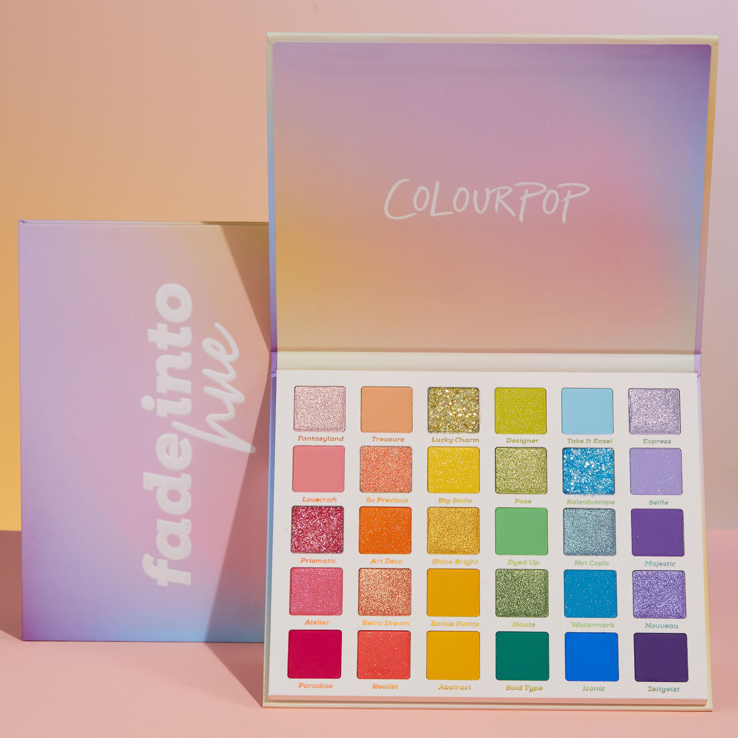 ColourPop Fade Into Hue Eyeshadow Palette – Matte, Metallic & Glitter Finishes, Long-Wearing