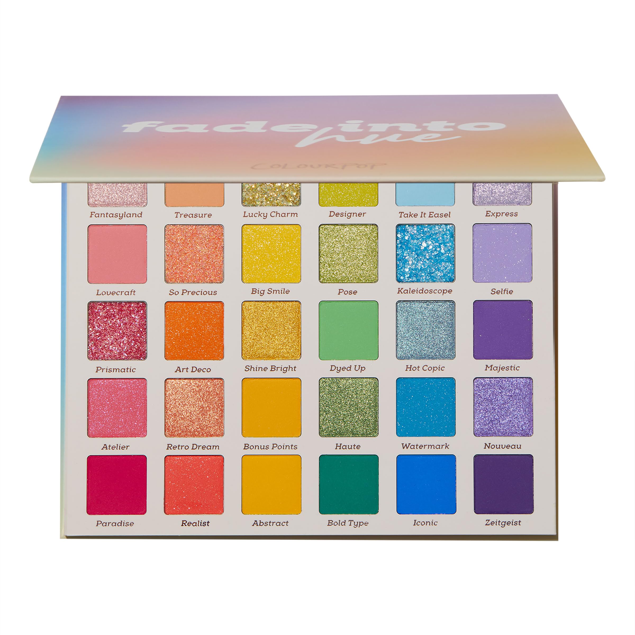 ColourPop Fade Into Hue Eyeshadow Palette – Matte, Metallic & Glitter Finishes, Long-Wearing