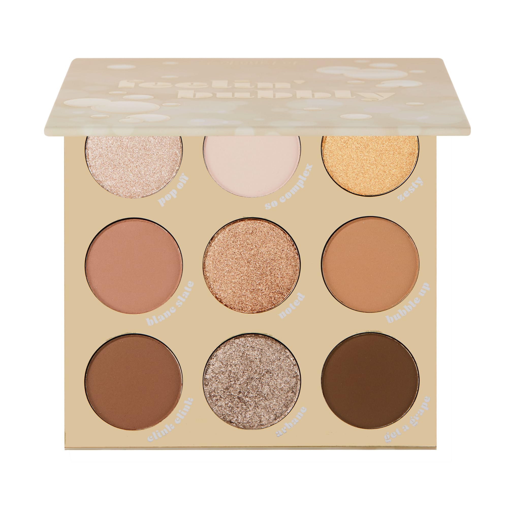 ColourPop Feelin' Bubbly Eyeshadow Palette – Brown & Gold, Metallic & Matte Finishes, Long-Wearing Formula