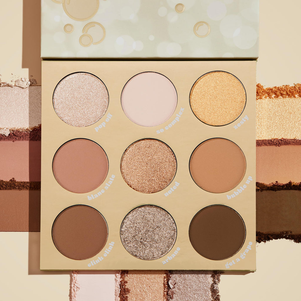 ColourPop Feelin' Bubbly Eyeshadow Palette – Brown & Gold, Metallic & Matte Finishes, Long-Wearing Formula