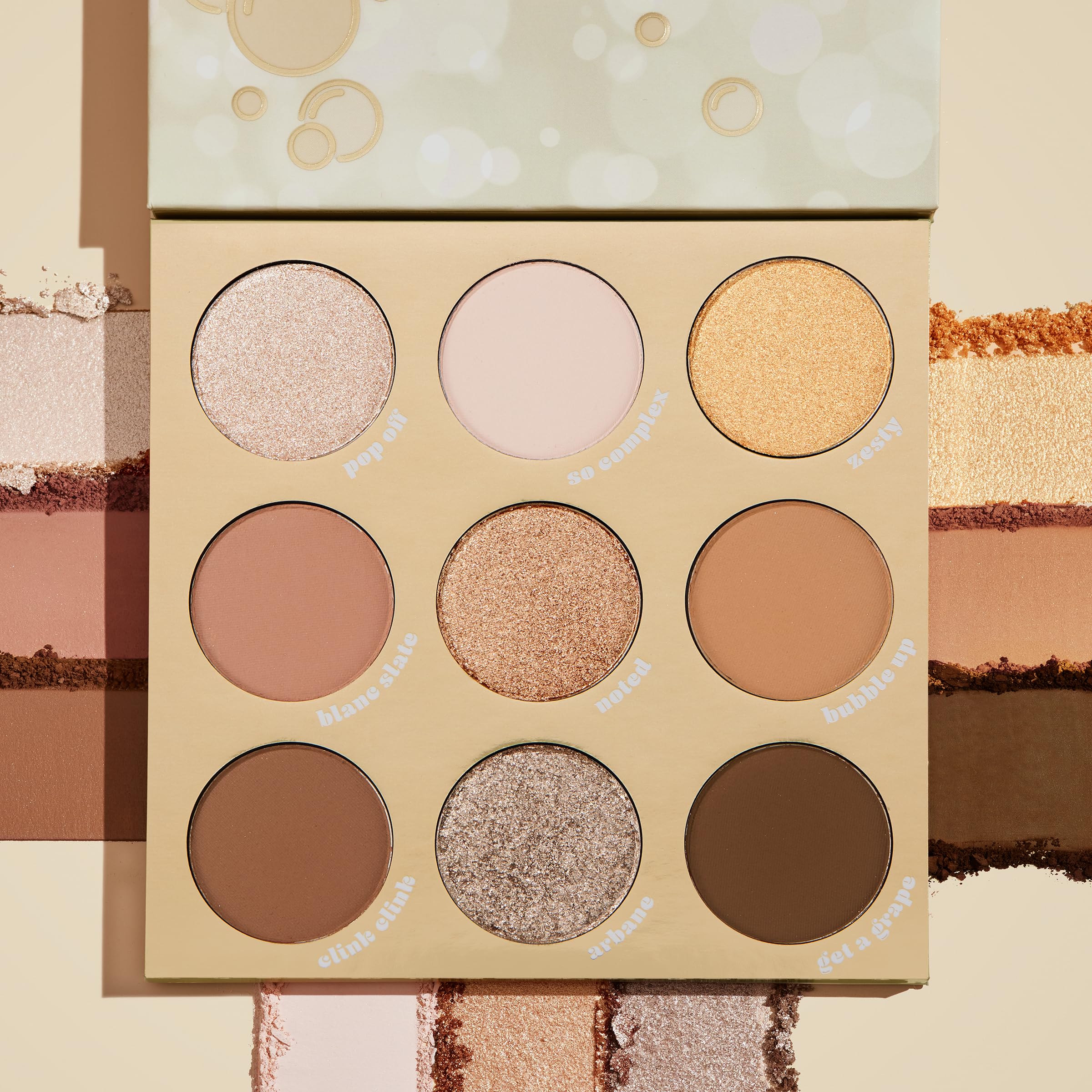 ColourPop Feelin' Bubbly Eyeshadow Palette – Brown & Gold, Metallic & Matte Finishes, Long-Wearing Formula