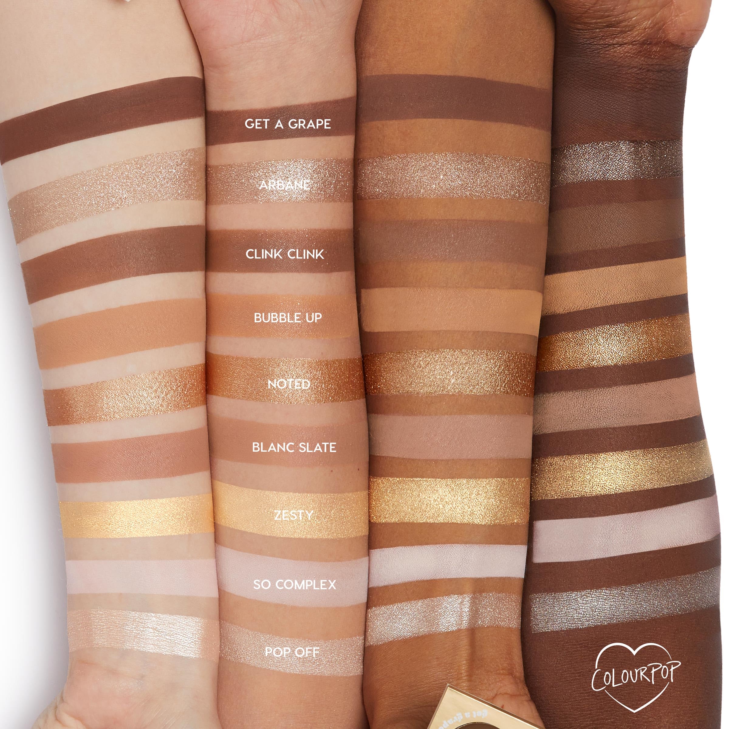 ColourPop Feelin' Bubbly Eyeshadow Palette – Brown & Gold, Metallic & Matte Finishes, Long-Wearing Formula