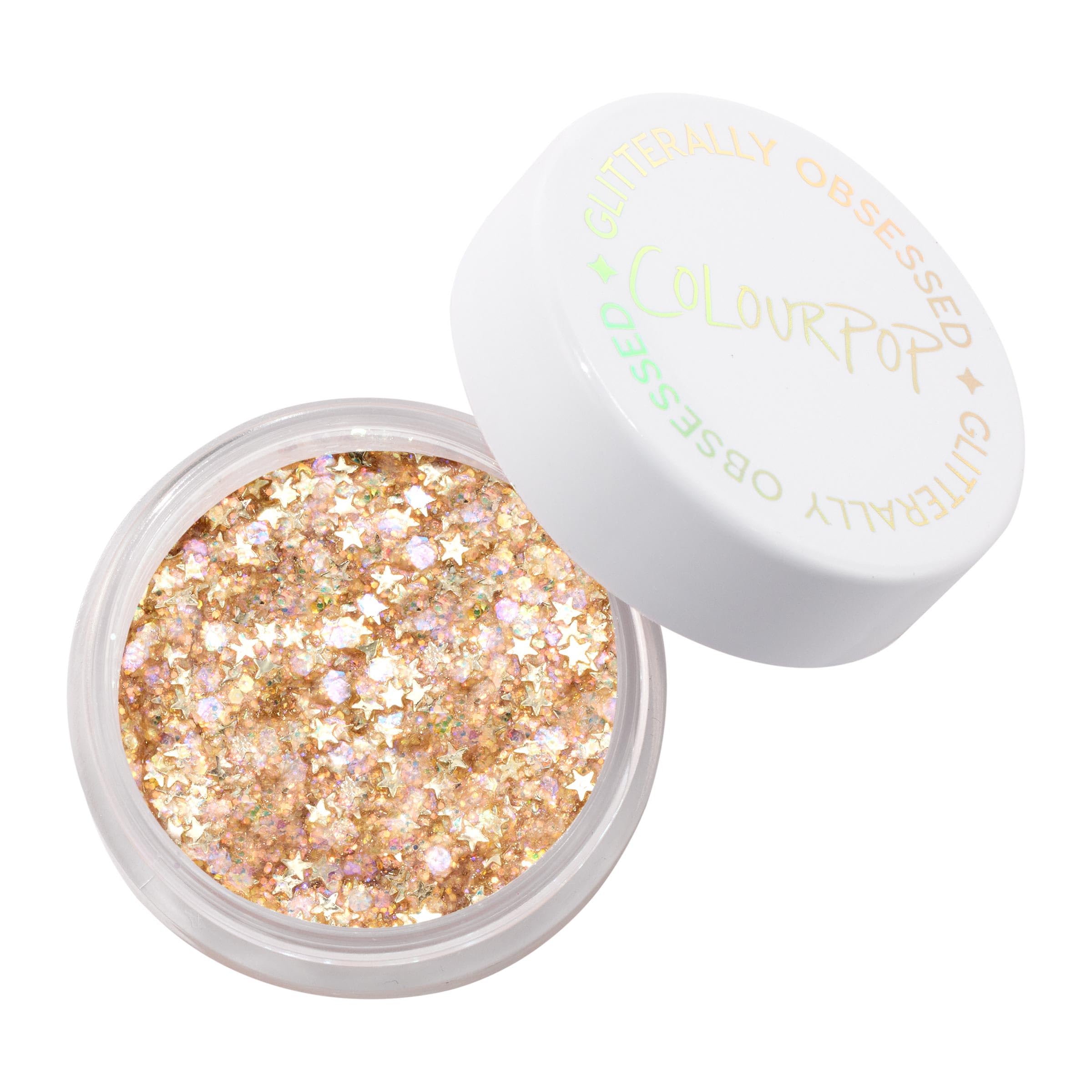 ColourPop Glitterally Obsessed Body Glitter Gel – Multi-Colored Sparkle, Self-Adhering Gel (0.06 oz)