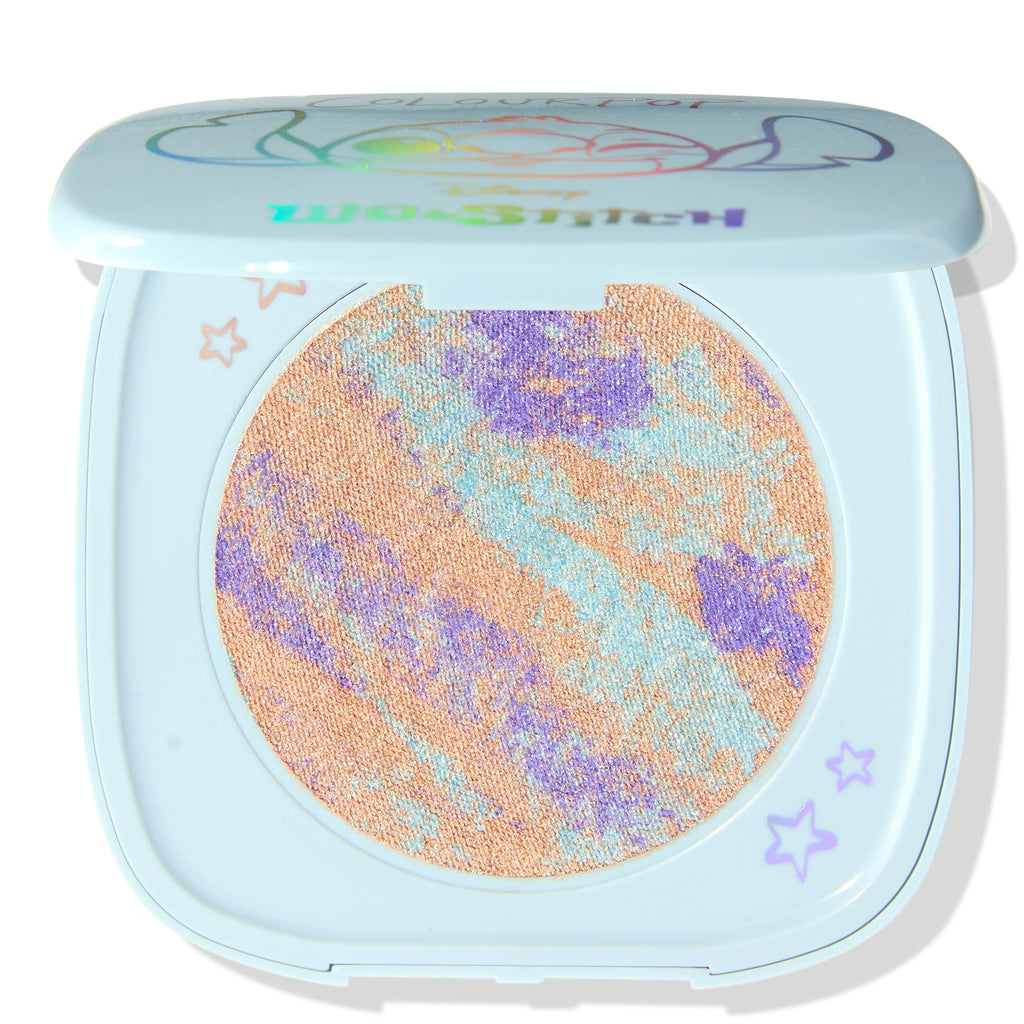 ColourPop x Stitch Ohana Super Shock Powder Highlighter – Limited Edition Tie-Dye Glow (0.14 oz)