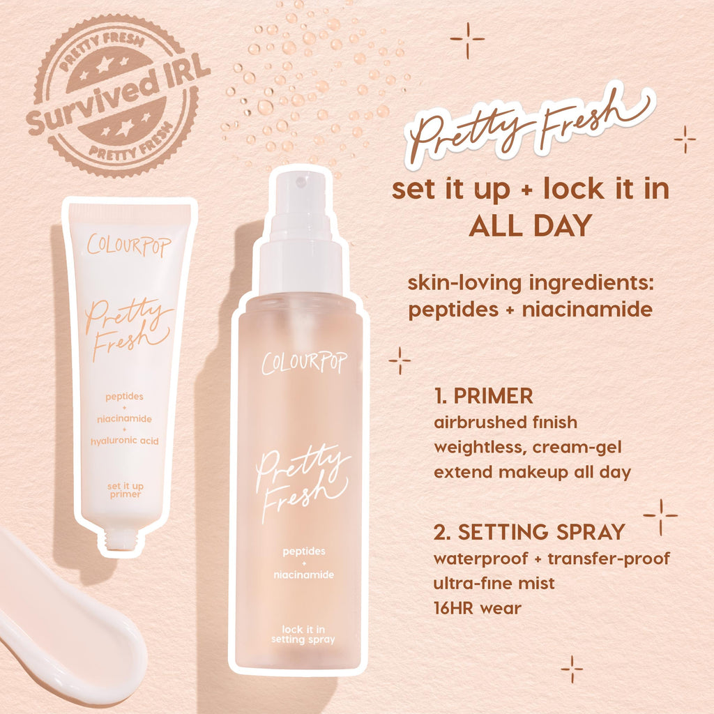ColourPop Pretty Fresh Hydrating Setting Mist | Vegan, Hyaluronic Acid & Coconut Water, Dewy Finish – 3.4 fl oz