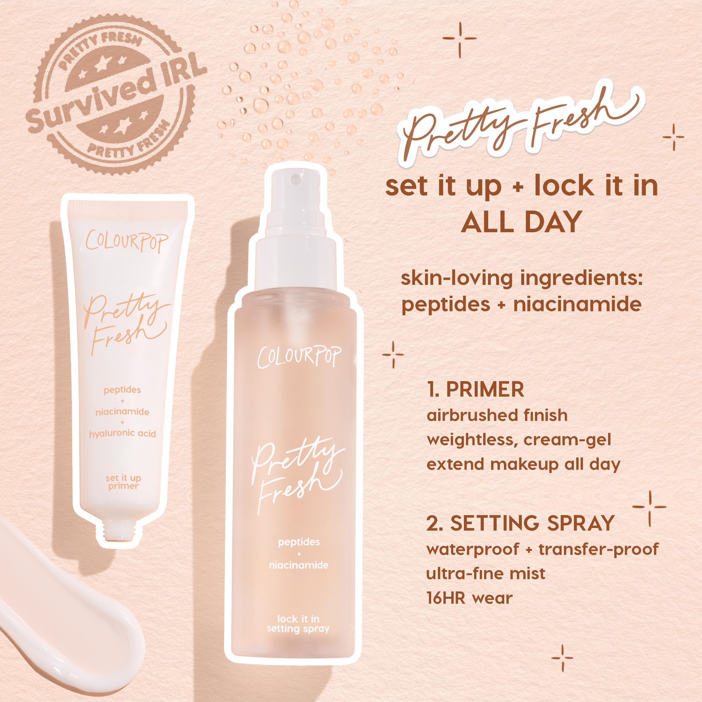ColourPop Pretty Fresh Hydrating Setting Mist | Vegan, Hyaluronic Acid & Coconut Water, Dewy Finish – 3.4 fl oz