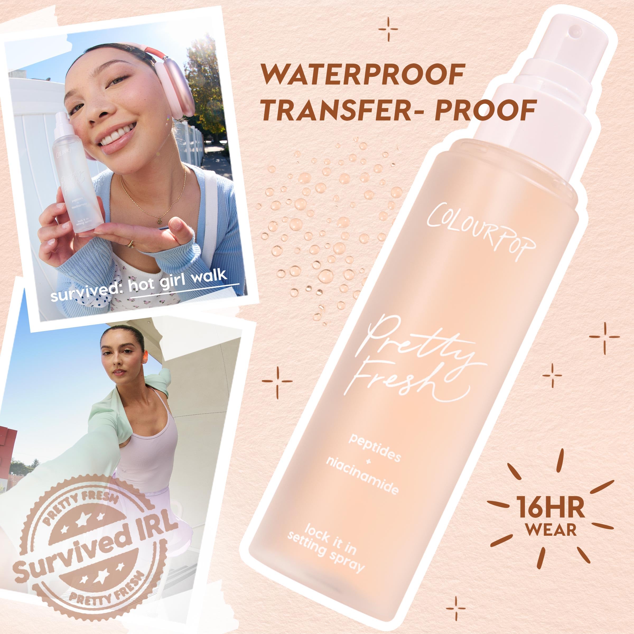ColourPop Pretty Fresh Hydrating Setting Mist | Vegan, Hyaluronic Acid & Coconut Water, Dewy Finish – 3.4 fl oz