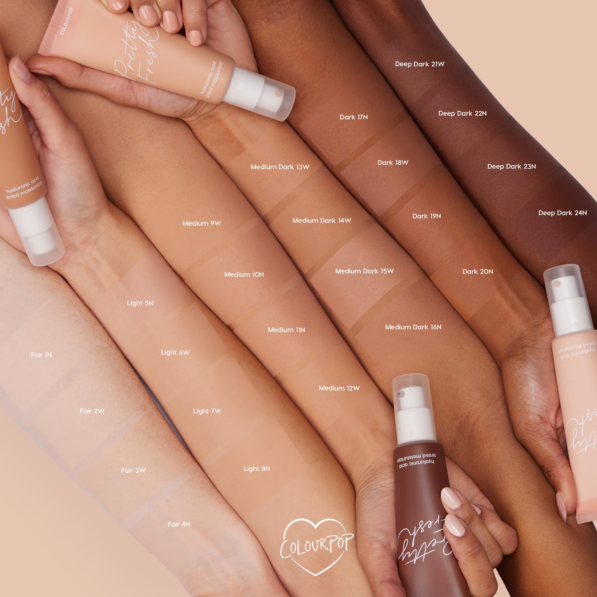 ColourPop Pretty Fresh Tinted Moisturizer – Hydrating Skin Tint with Hyaluronic Acid & Coconut Water | Lightweight Coverage in Fair 2W (1.45 oz)