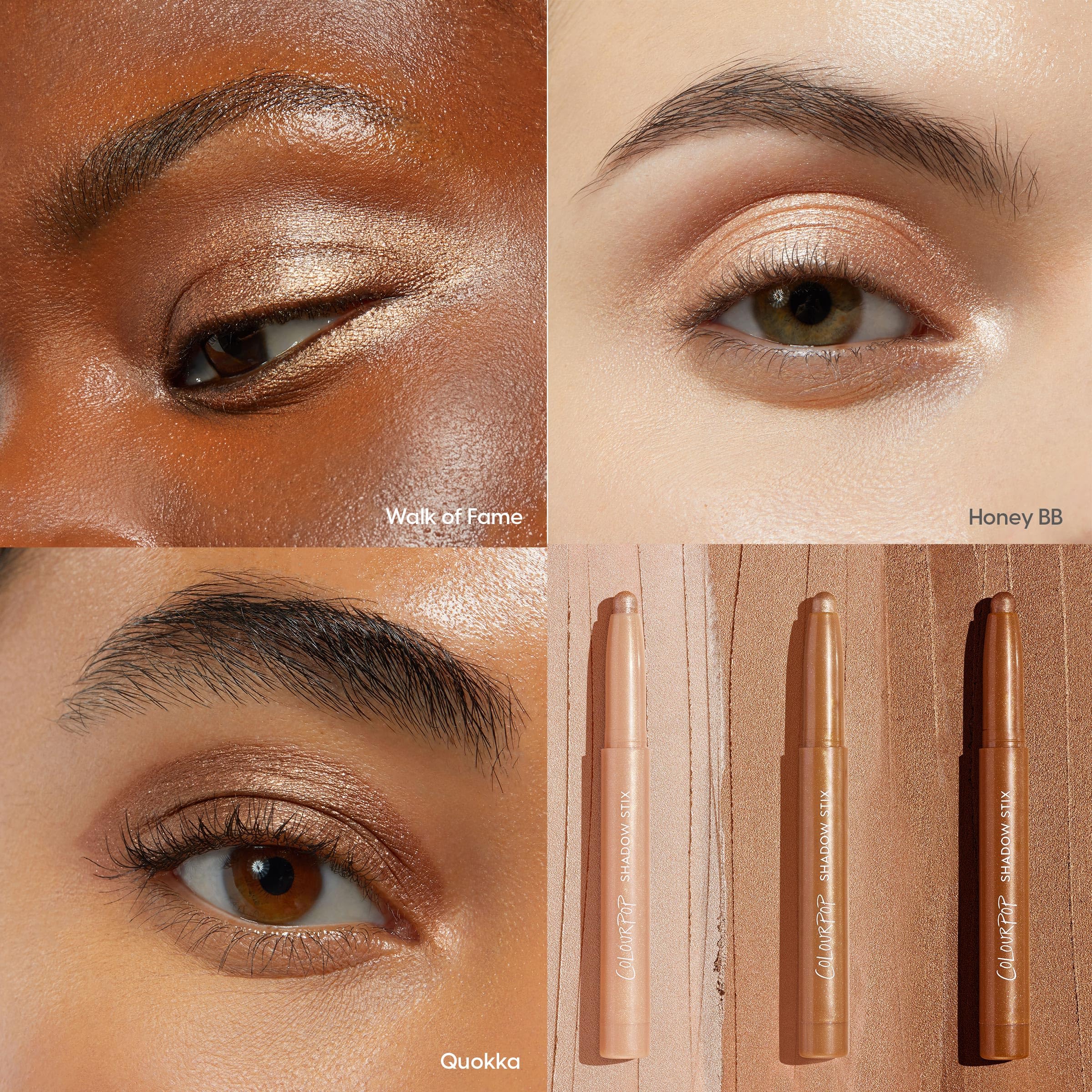 ColourPop Shimmering Golds Shadow Stix Trio – Cream Eyeshadow Sticks (3 Count) | Vegan & Cruelty-Free