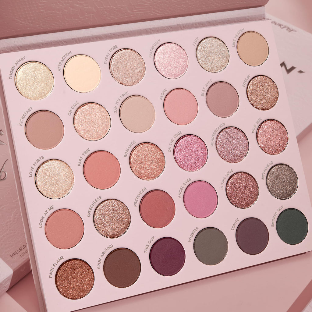 ColourPop Smoke N Roses Eyeshadow Palette – Rosey & Smokey Hues, Metallic & Matte Finishes | Long-Lasting, High-Pigment Eye Makeup (1.16 oz)