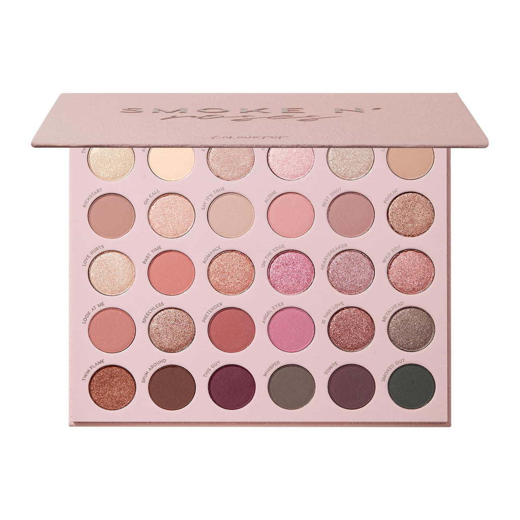 ColourPop Smoke N Roses Eyeshadow Palette – Rosey & Smokey Hues, Metallic & Matte Finishes | Long-Lasting, High-Pigment Eye Makeup (1.16 oz)