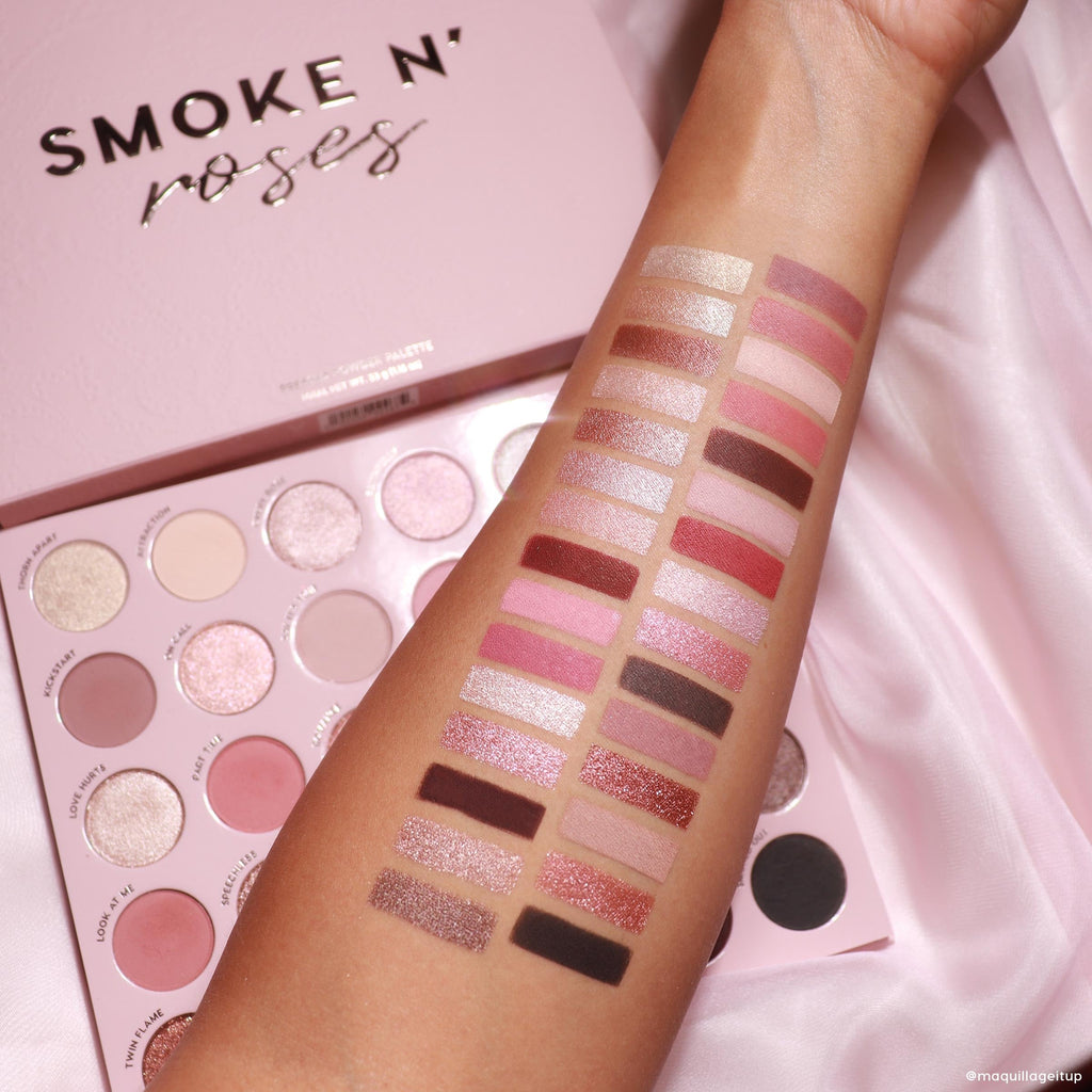 ColourPop Smoke N Roses Eyeshadow Palette – Rosey & Smokey Hues, Metallic & Matte Finishes | Long-Lasting, High-Pigment Eye Makeup (1.16 oz)