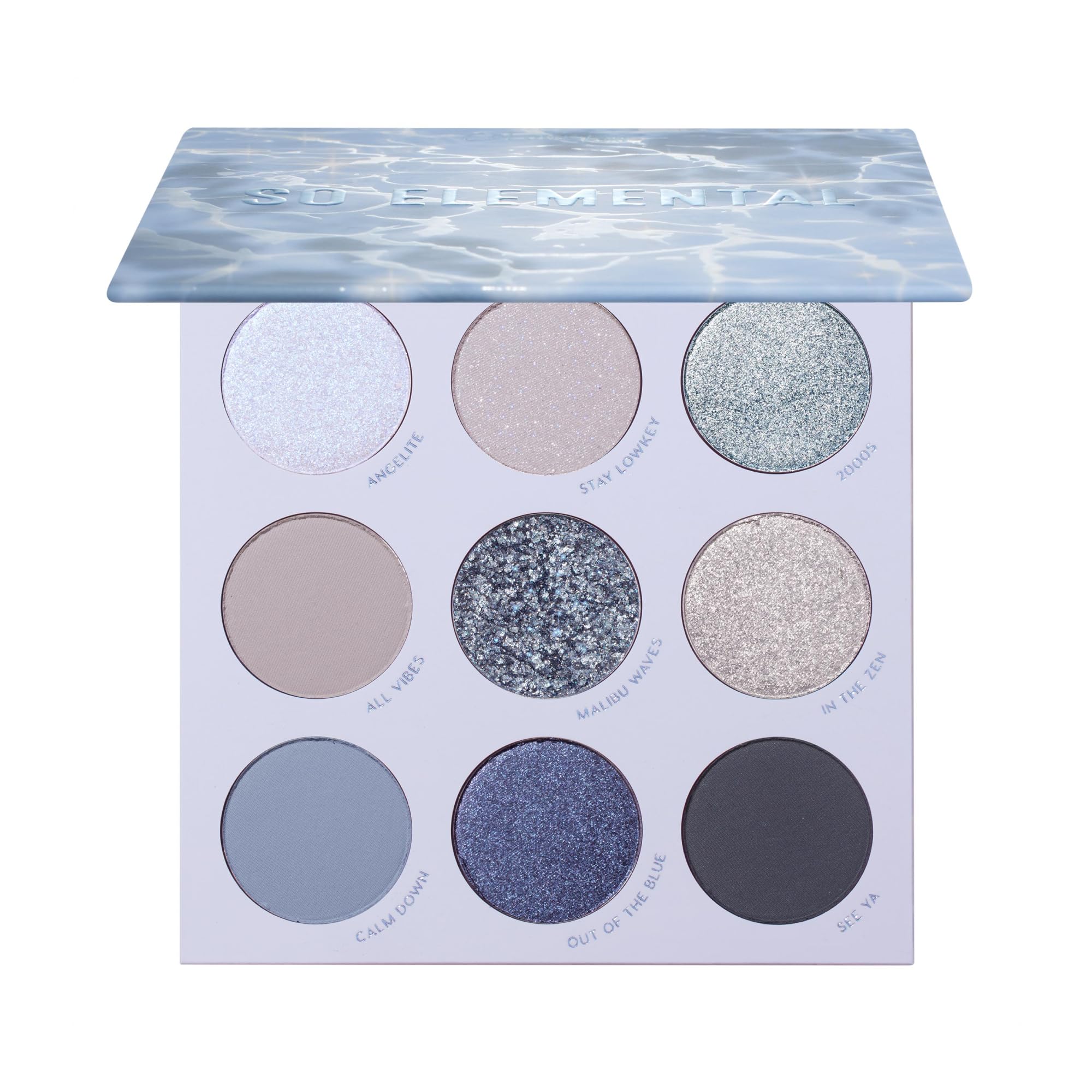 ColourPop So Elemental Eyeshadow Palette – Blue & Silver, Matte + Metallic Finishes (0.3 oz)