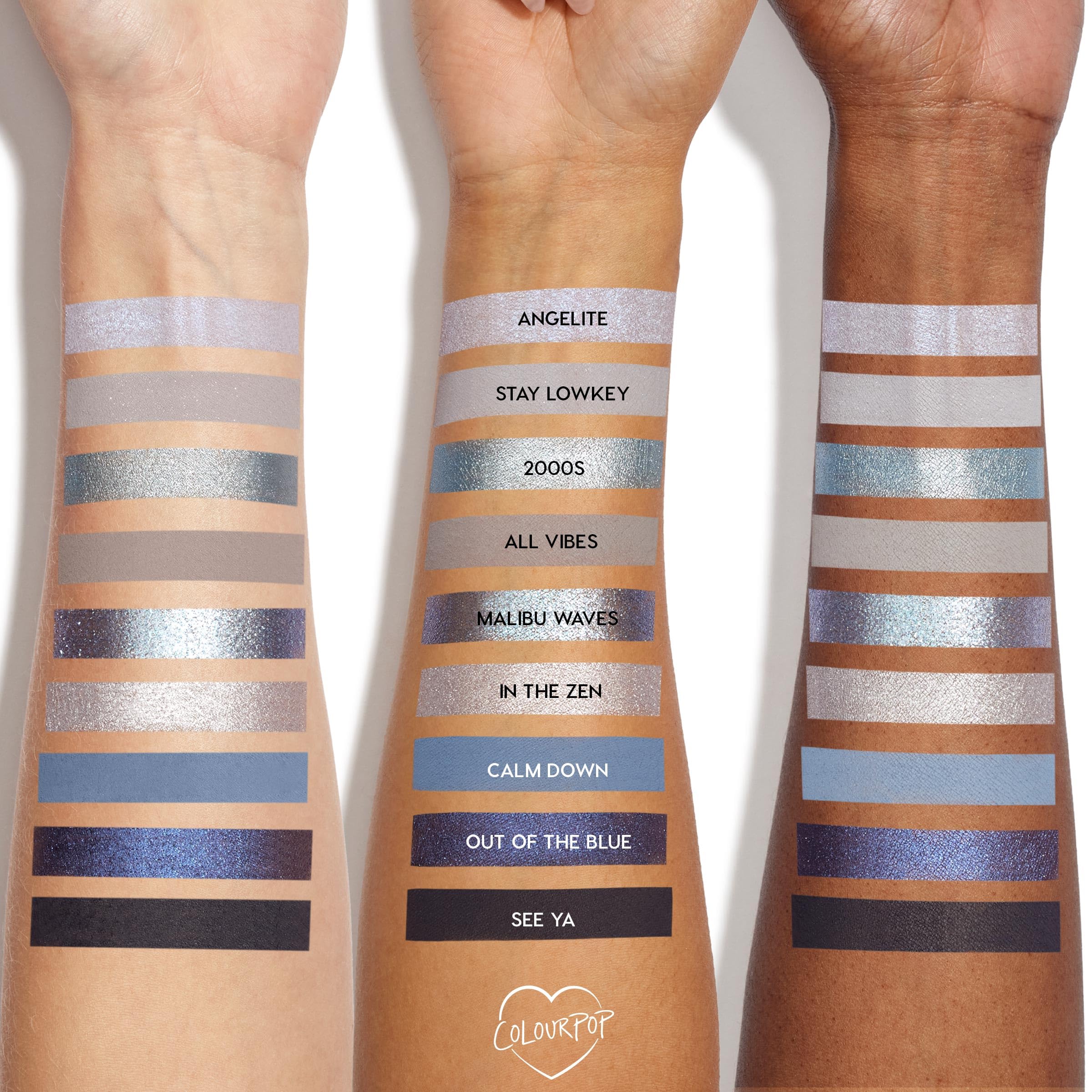 ColourPop So Elemental Eyeshadow Palette – Blue & Silver, Matte + Metallic Finishes (0.3 oz)