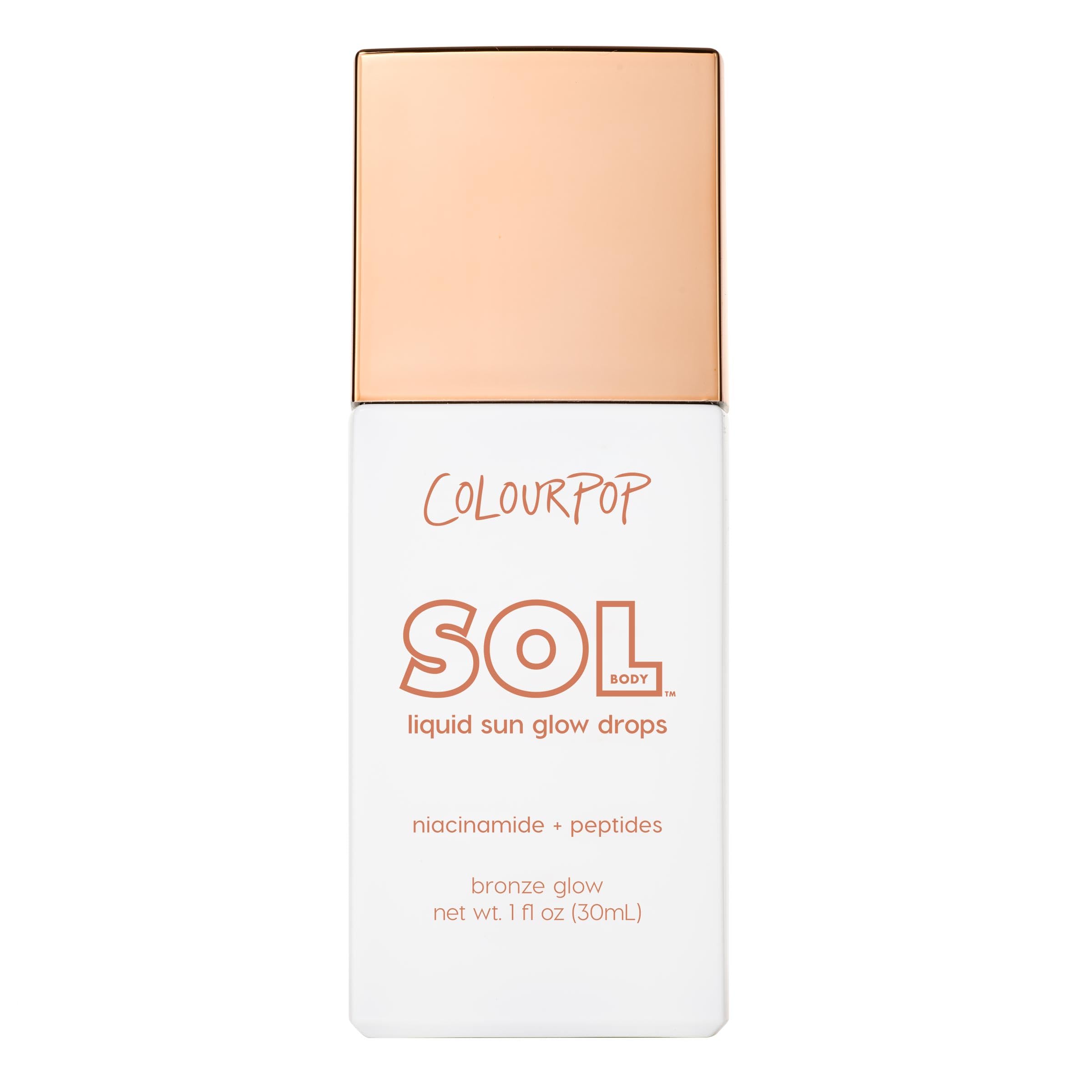 ColourPop Sol Liquid Sun Glow Drops - Buildable Face & Body Bronzer with Niacinamide & Peptides