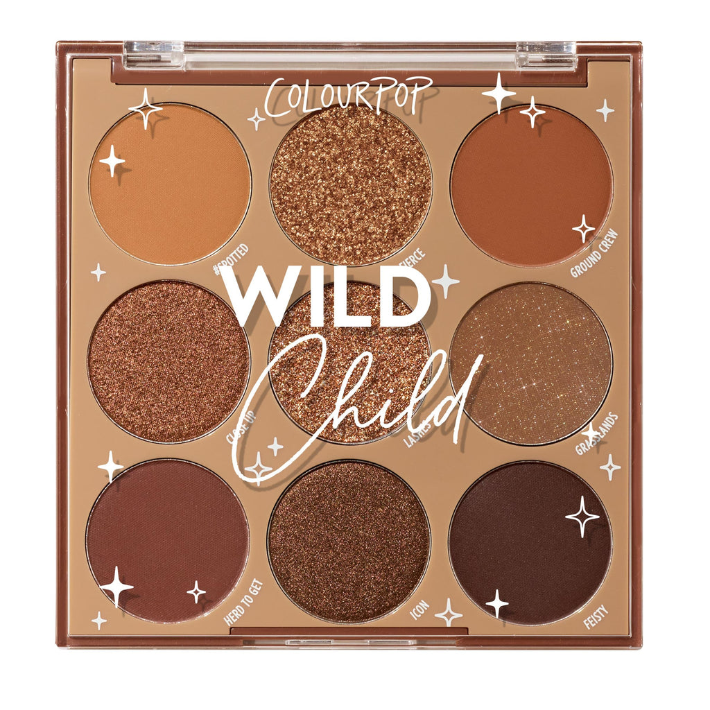 ColourPop Wild Child Eyeshadow Palette – Rich Chocolate Brown Shades in Matte, Metallic, Matte Sparkle & Glitter Finishes | 0.3 oz