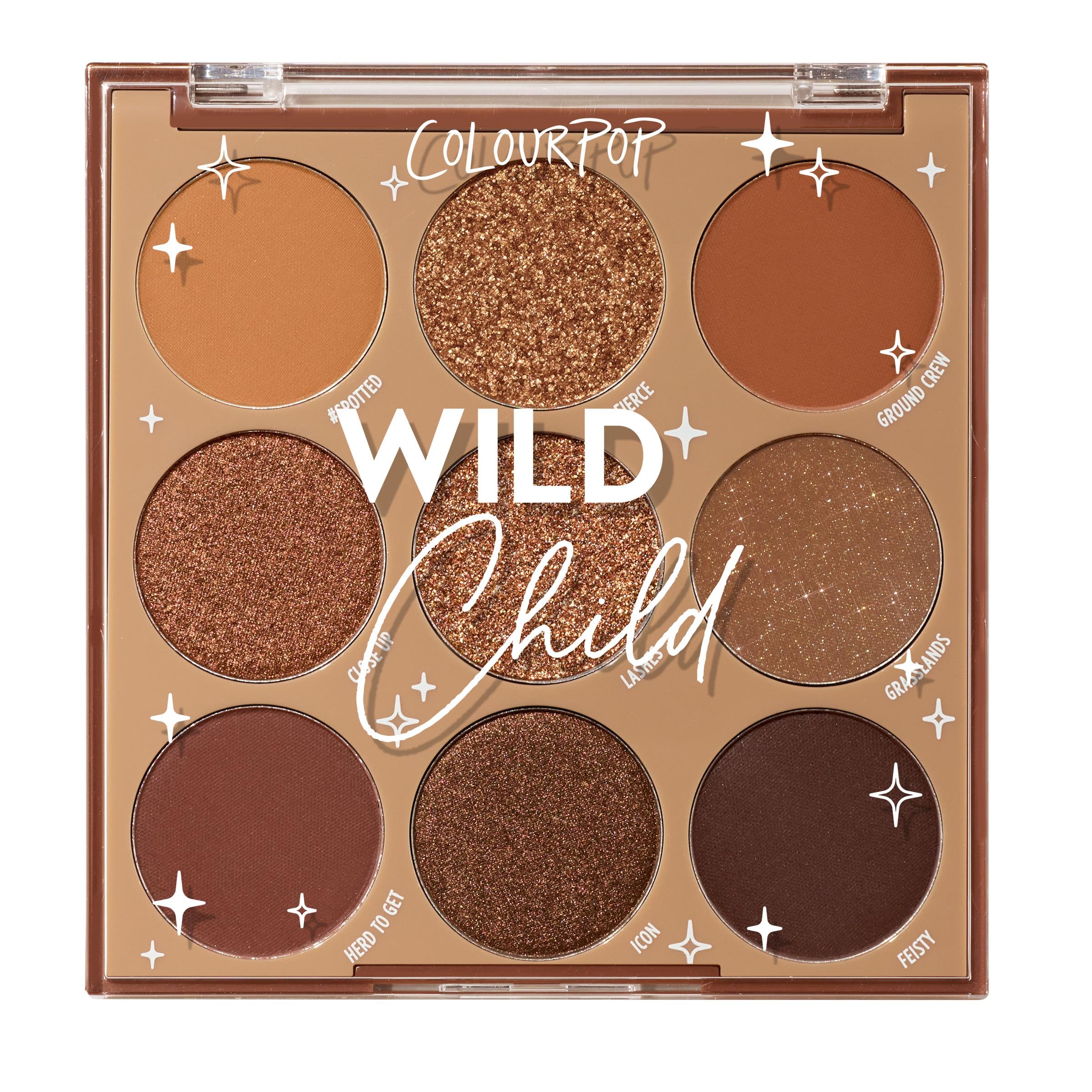 ColourPop Wild Child Eyeshadow Palette – Rich Chocolate Brown Shades in Matte, Metallic, Matte Sparkle & Glitter Finishes | 0.3 oz