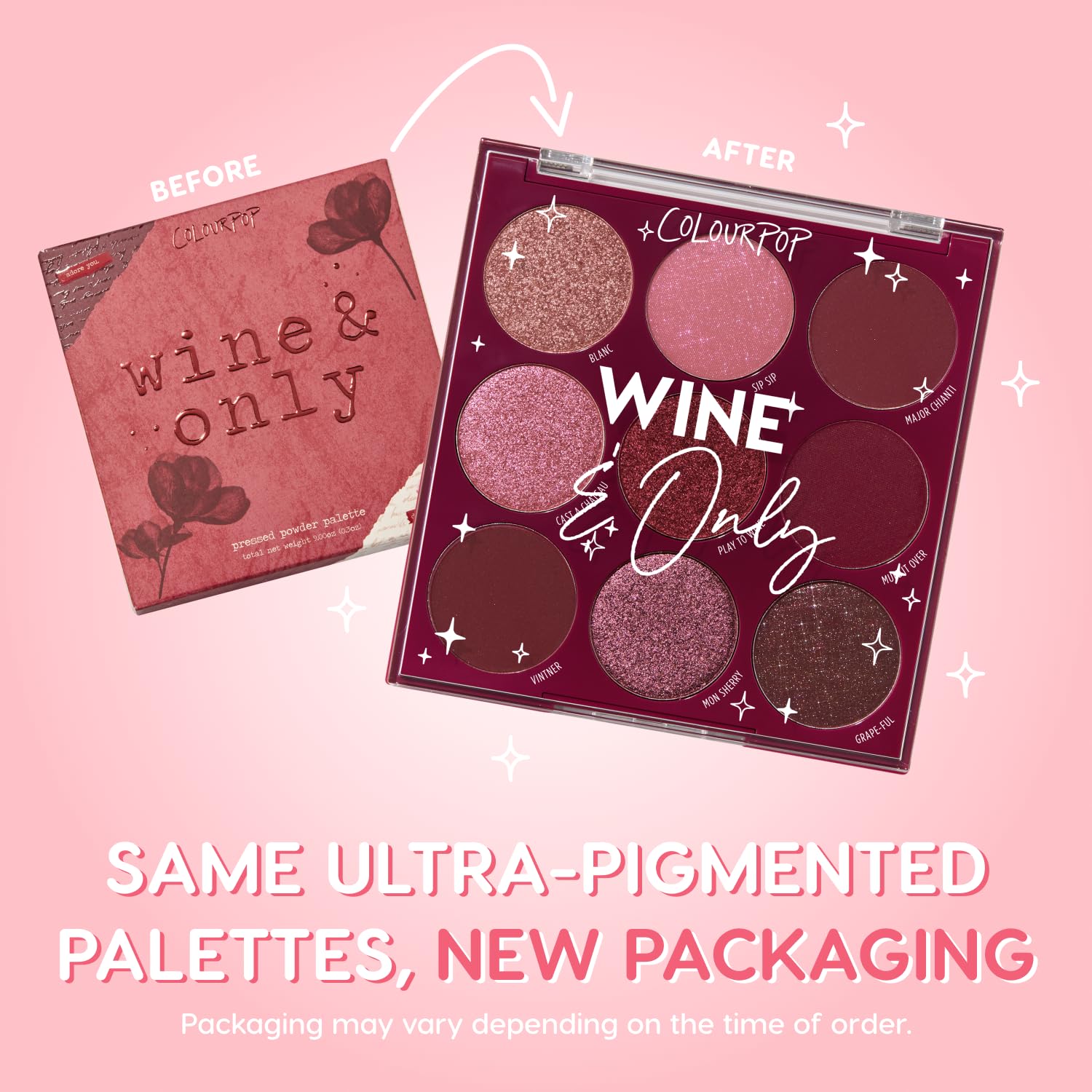 ColourPop Wine & Only Eyeshadow Palette – Deep Red & Burgundy, Matte, Metallic & Matte Sparkle Finishes