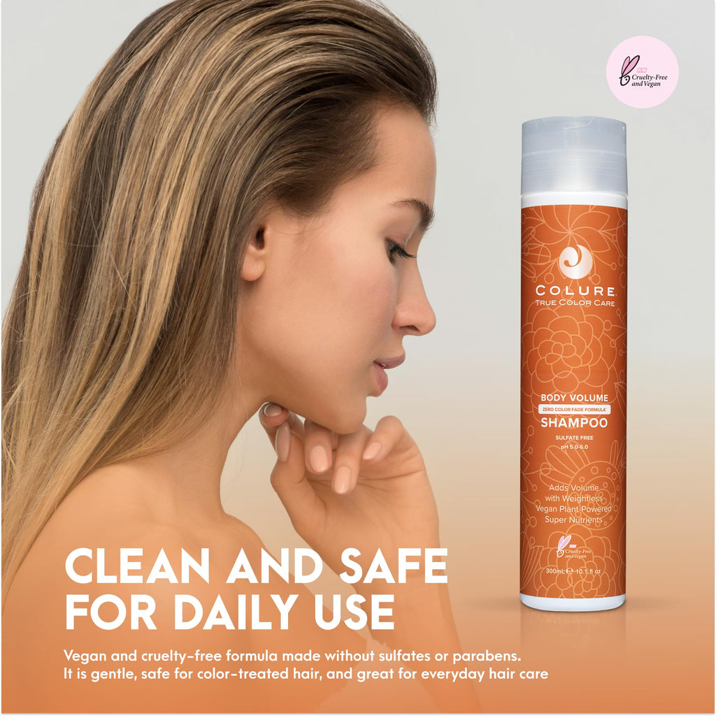 COLURE Body Volume Shampoo | Volumizing Cleanser for Fine Hair, 10 Fl Oz — Sulfate-Free, Color Care
