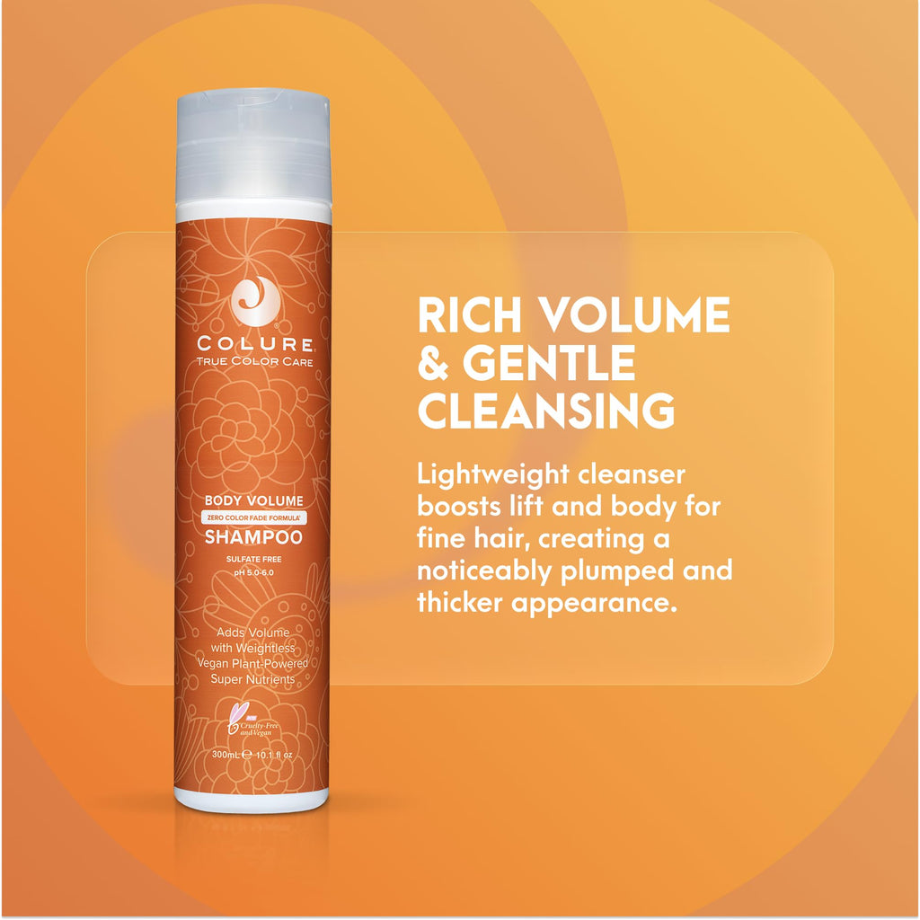 COLURE Body Volume Shampoo | Volumizing Cleanser for Fine Hair, 10 Fl Oz — Sulfate-Free, Color Care
