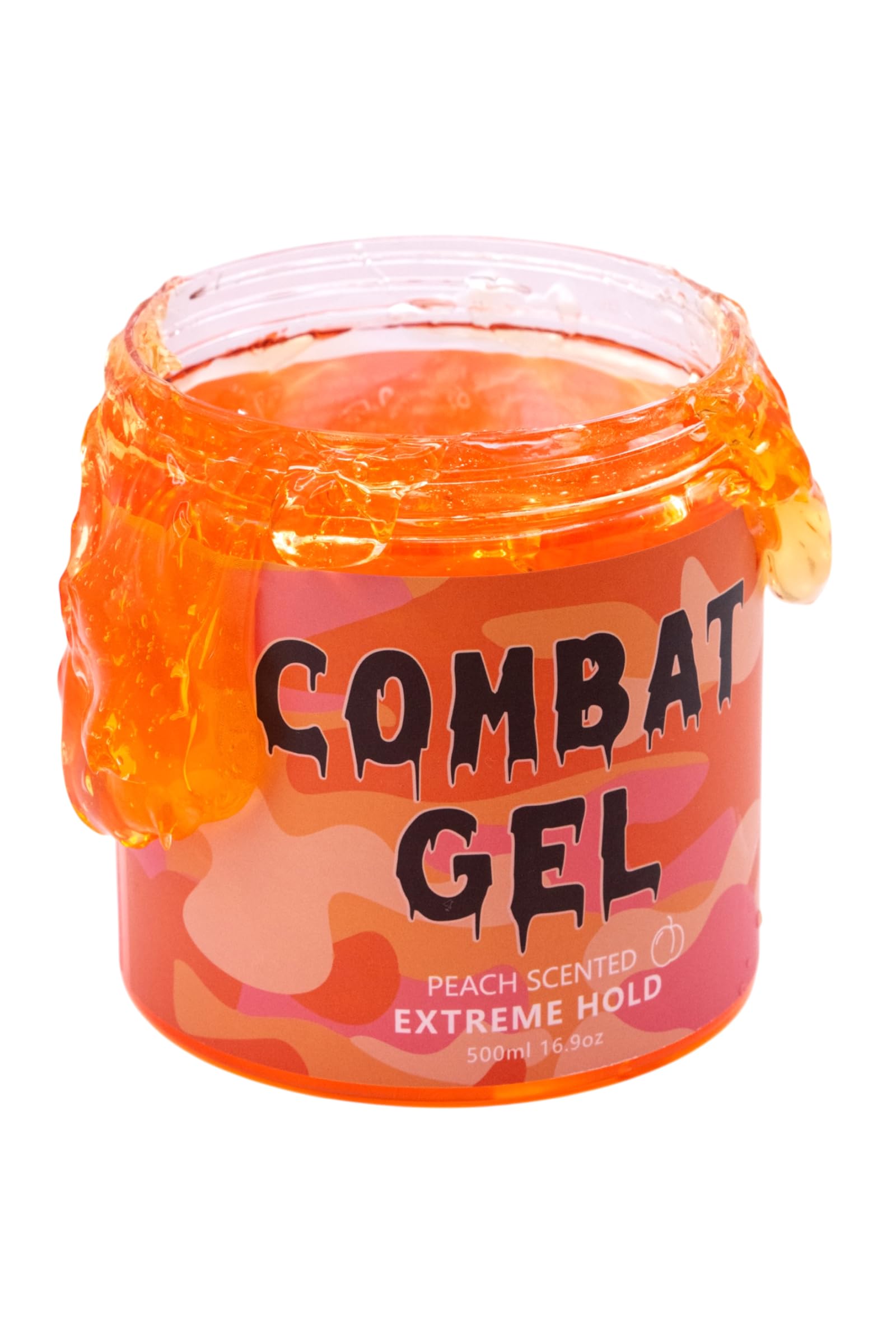 Combat Gel Extreme Hold Hair Gel Peach – 500 ml, Alcohol-Free & Cruelty-Free