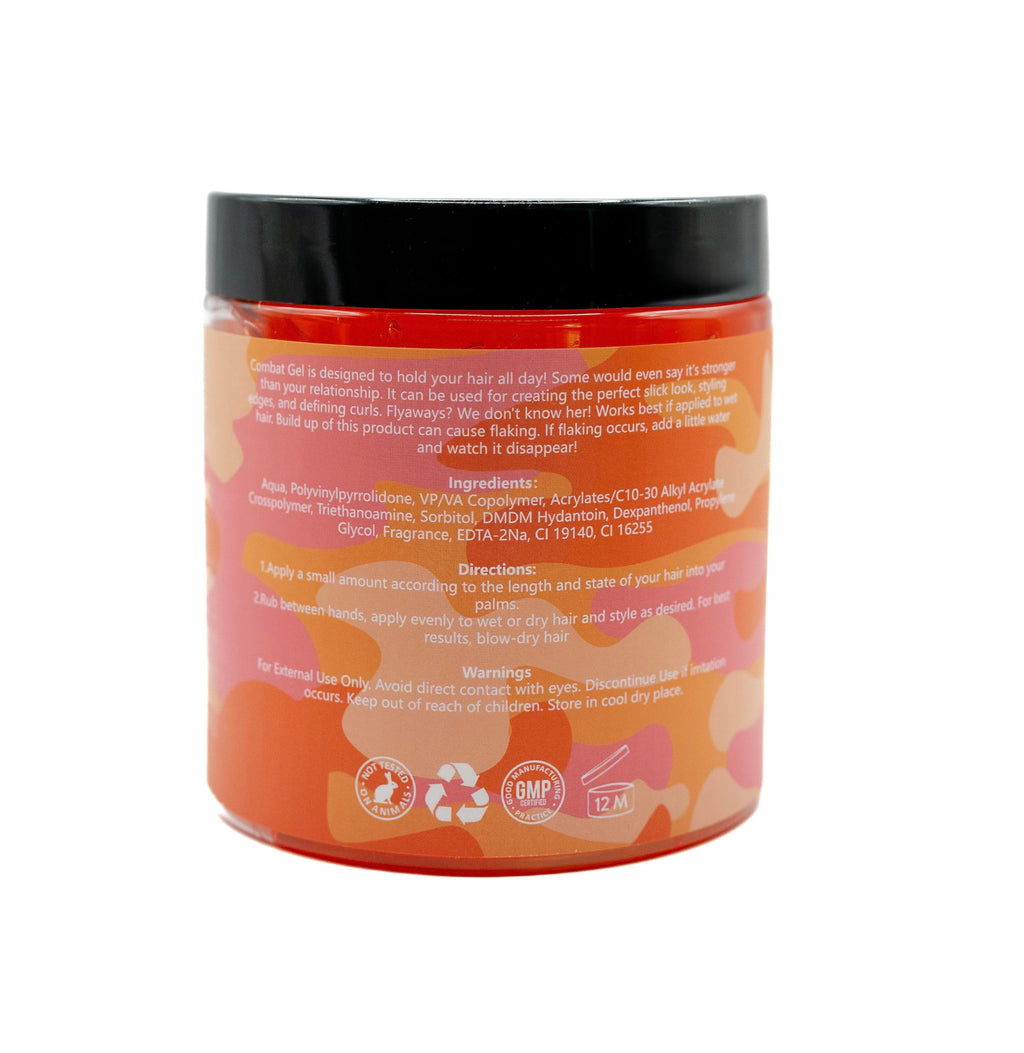 Combat Gel Extreme Hold Hair Gel Peach – 500 ml, Alcohol-Free & Cruelty-Free