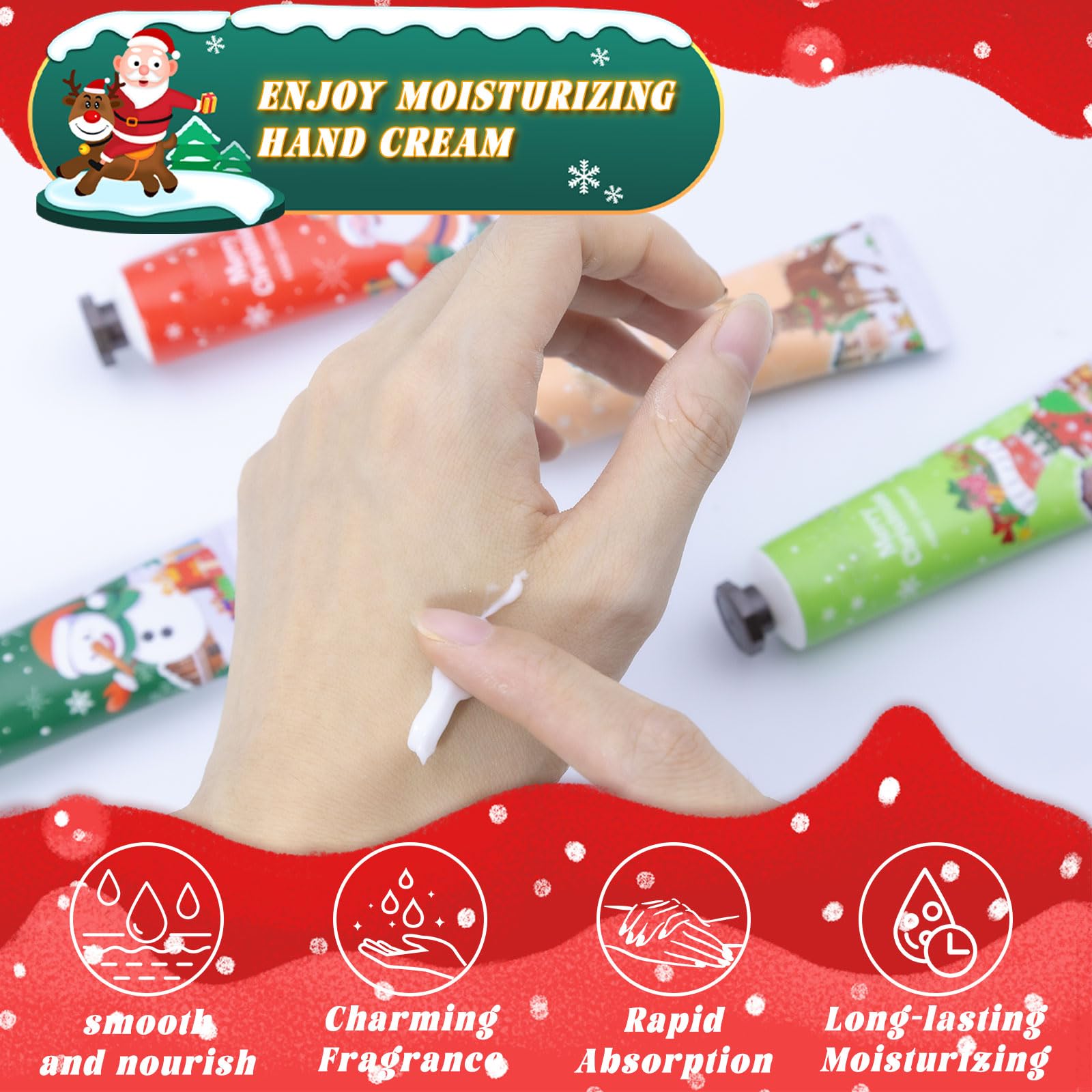 Comdian Christmas Hand Cream Set – 10 Pack Travel Size Moisturizers for Women