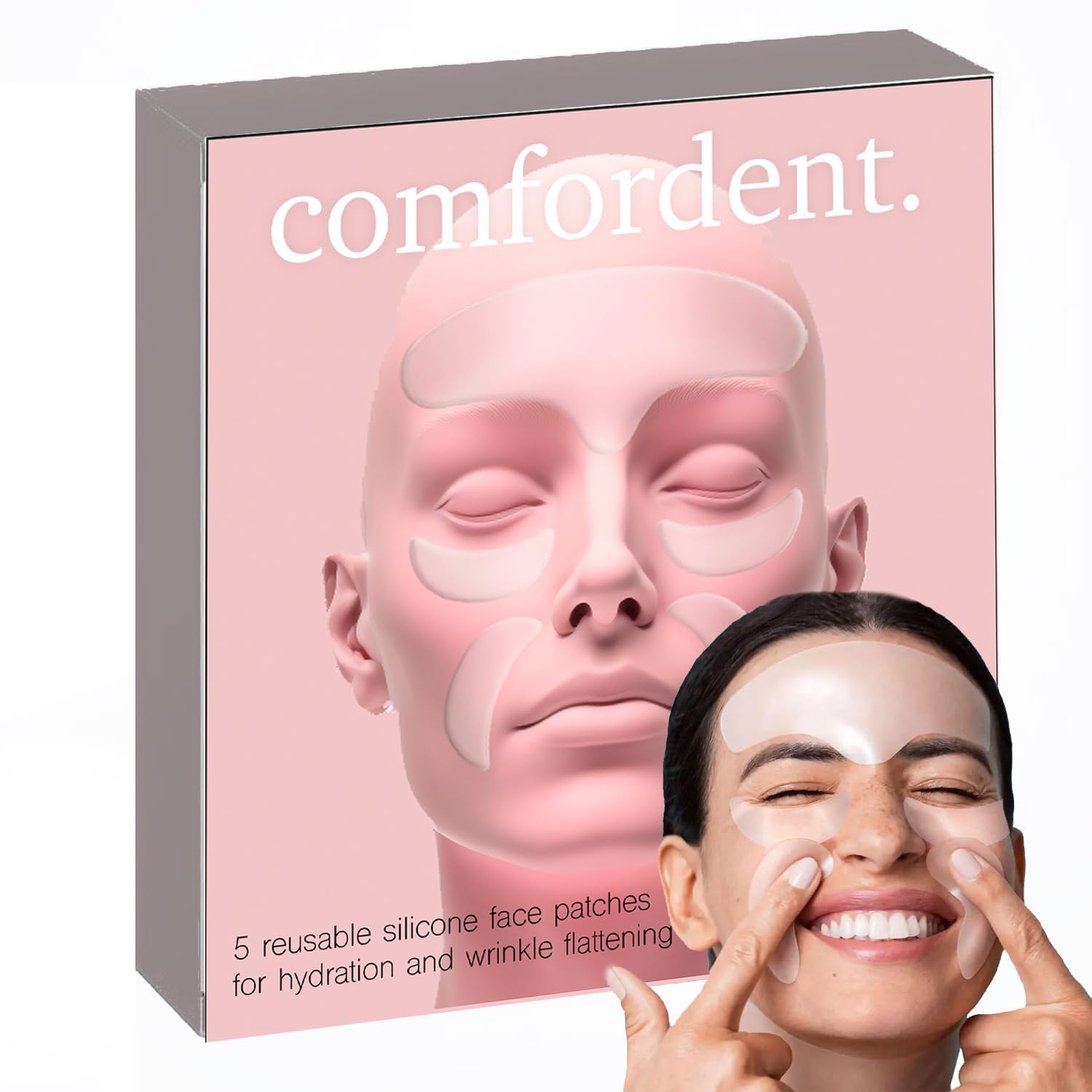 Comfordent Reusable Silicone Face Patches for Forehead & Fine Lines – Overnight Smoothing