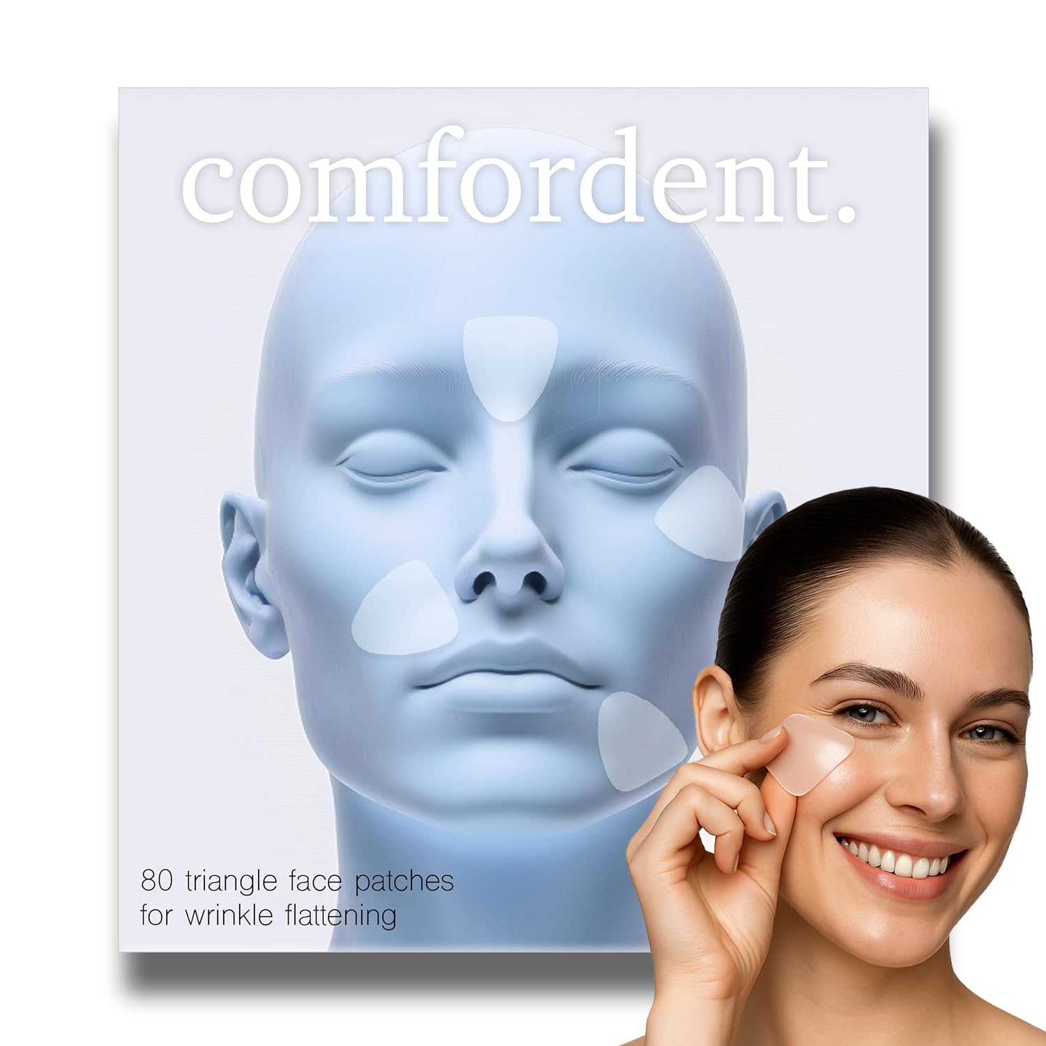 Comfordent Triangle Wrinkle Patches – 80 Tapes for Overnight Fine Line Appearance Smoothing